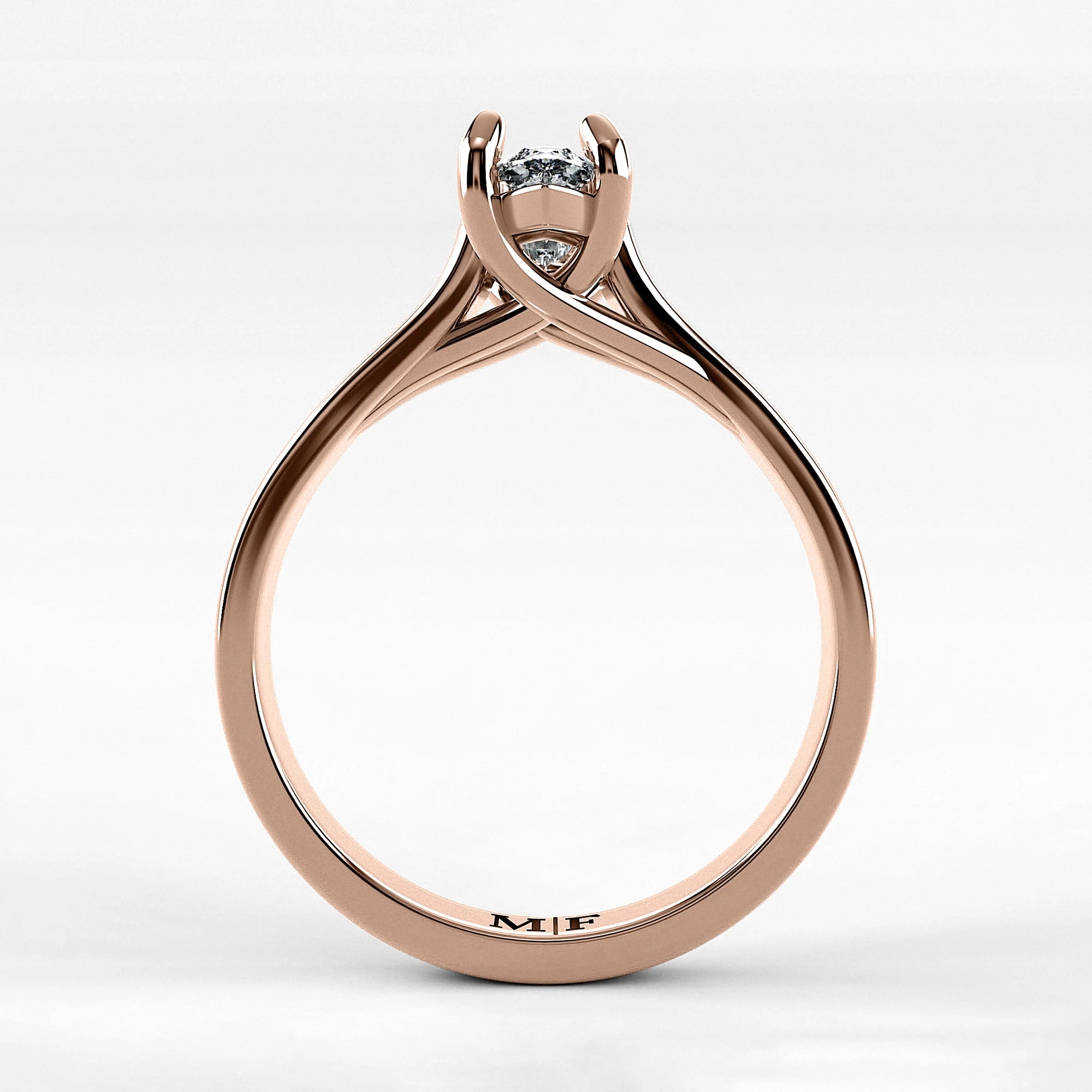 Anillo de Compromiso Imperia - Marquesa en oro rosa - vista 3