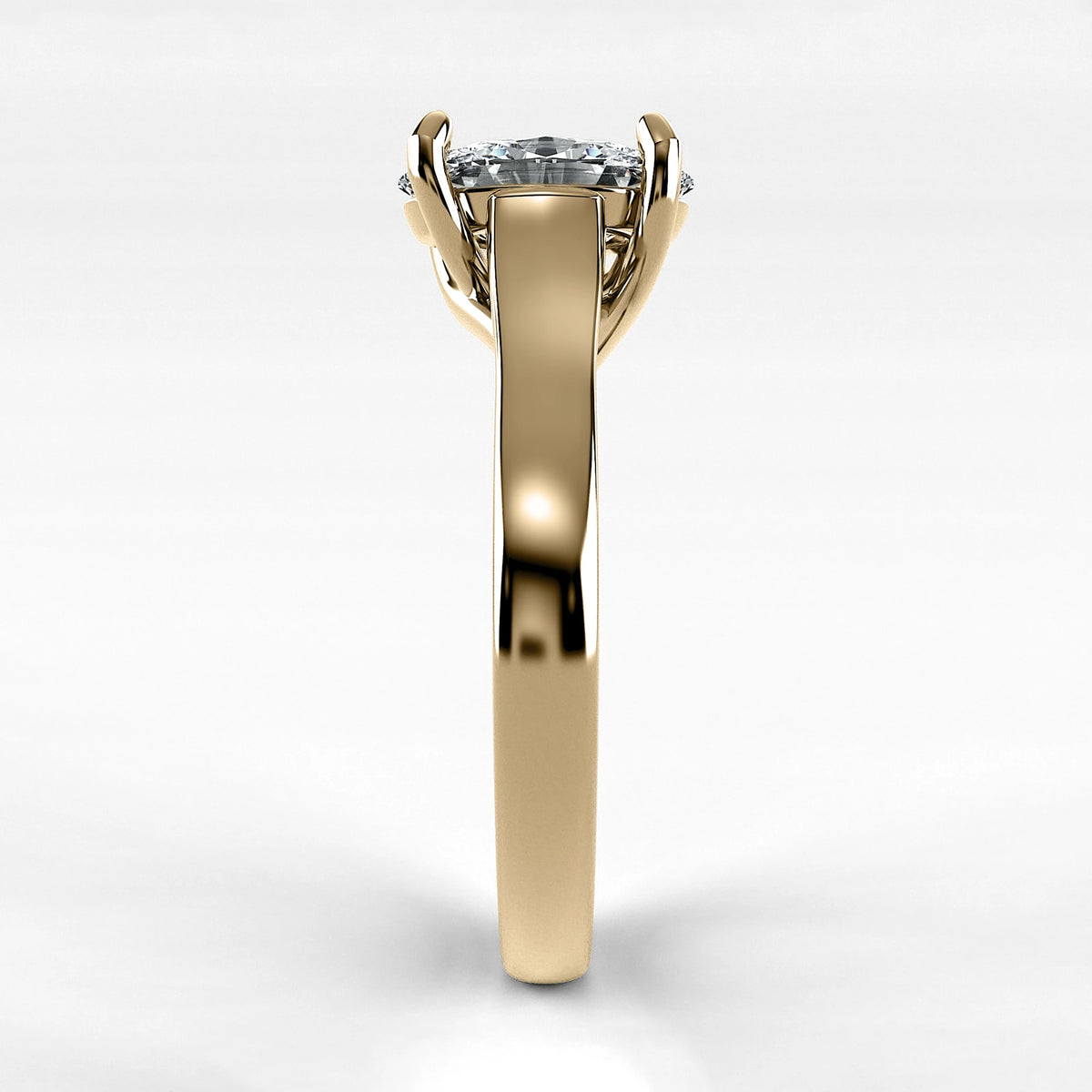 Anillo de Compromiso Imperia - Oval en oro amarillo - vista 2