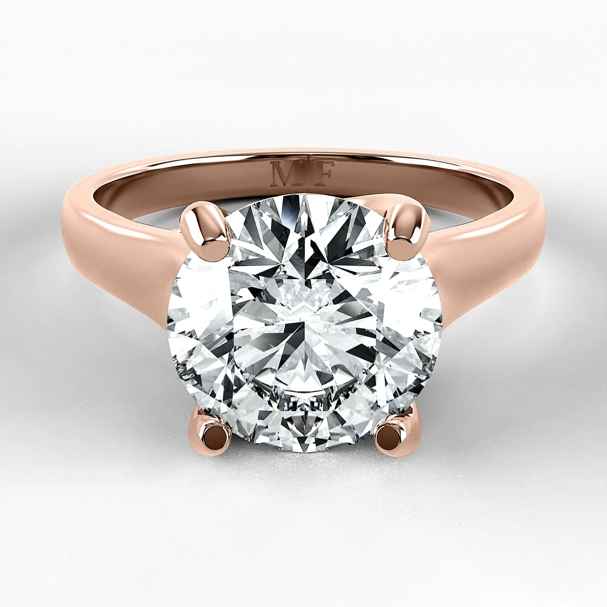 Anillo de Compromiso Imperia - Redondo en oro rosa - vista 1