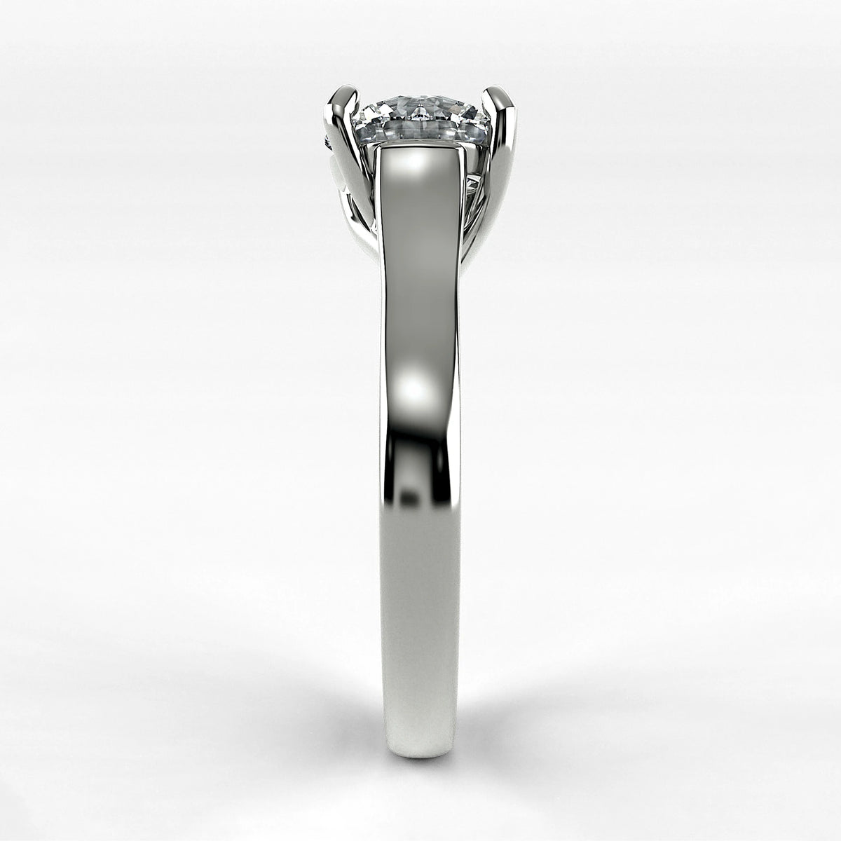 Anillo de Compromiso Imperia - Redondo en oro blanco - vista 2