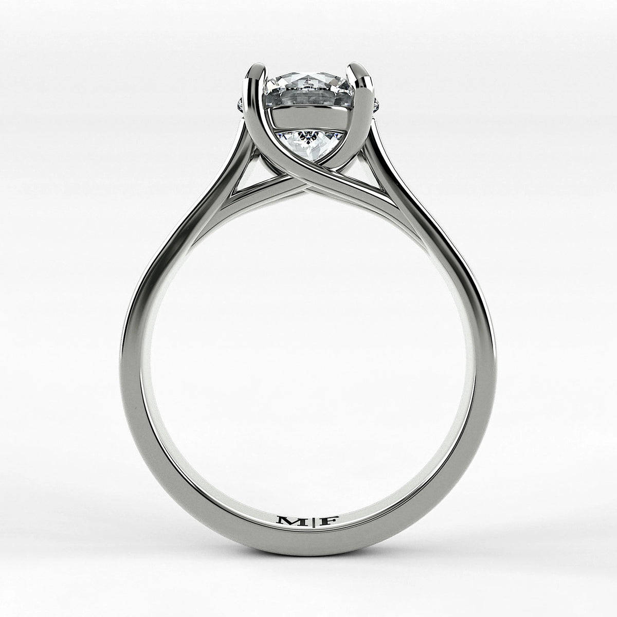Anillo de Compromiso Imperia - Redondo en oro blanco - vista 3