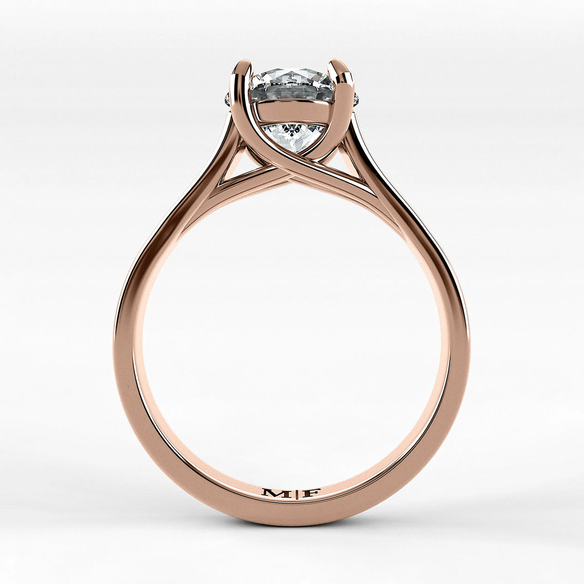 Anillo de Compromiso Imperia - Redondo en oro rosa - vista 3