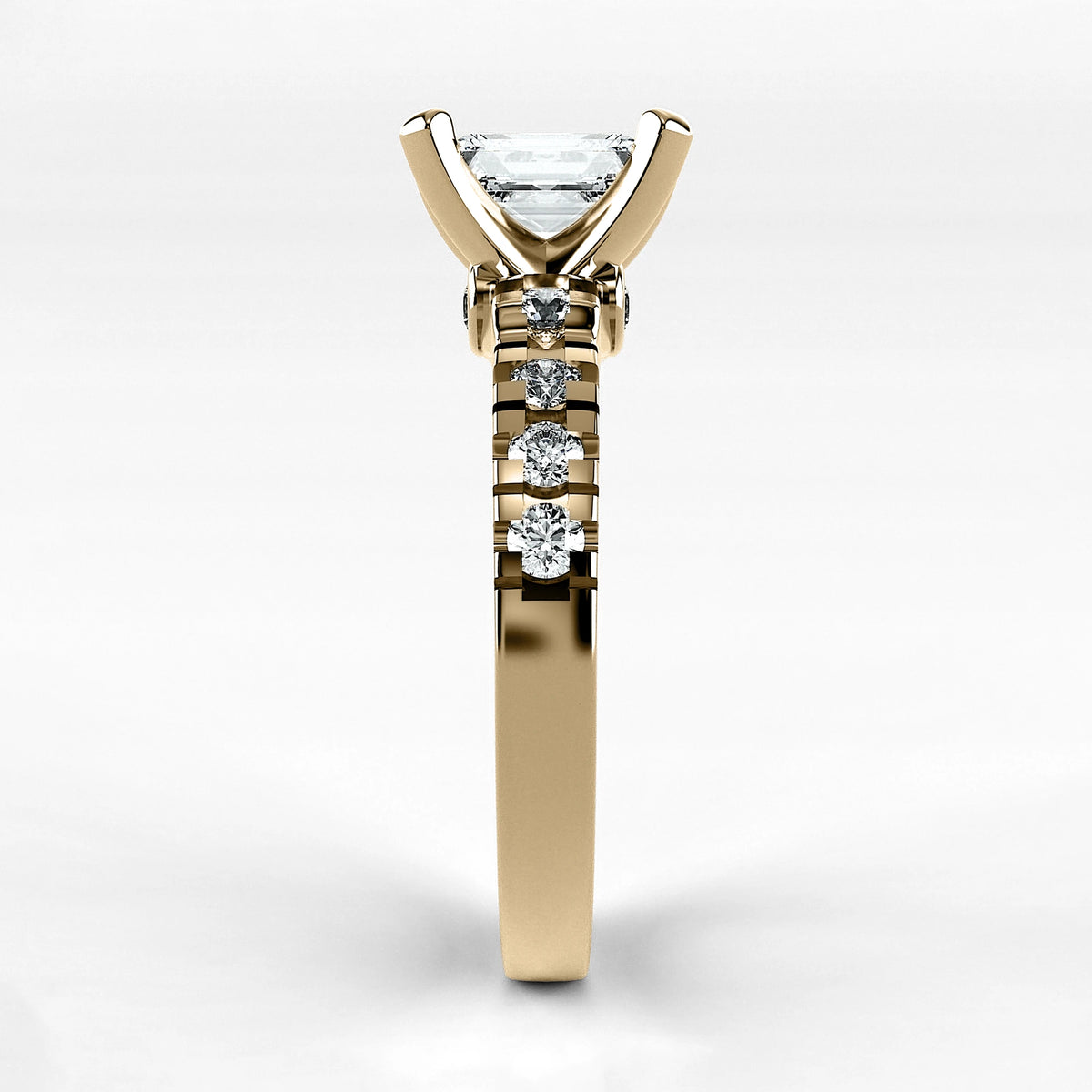 Anillo de Compromiso Aria - Esmeralda en oro amarillo - vista 2