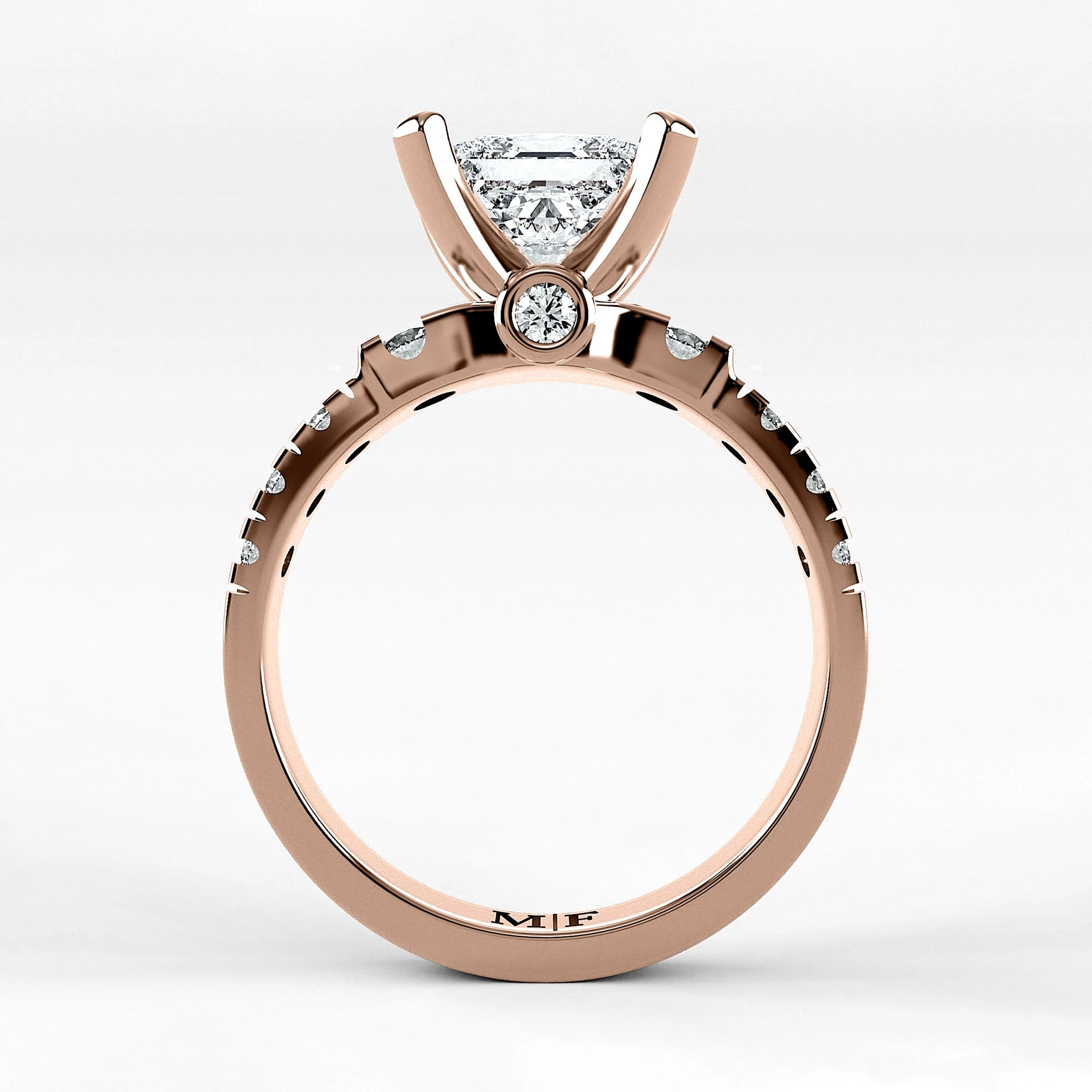 Anillo de Compromiso Aria - Princess en oro rosa - vista 3