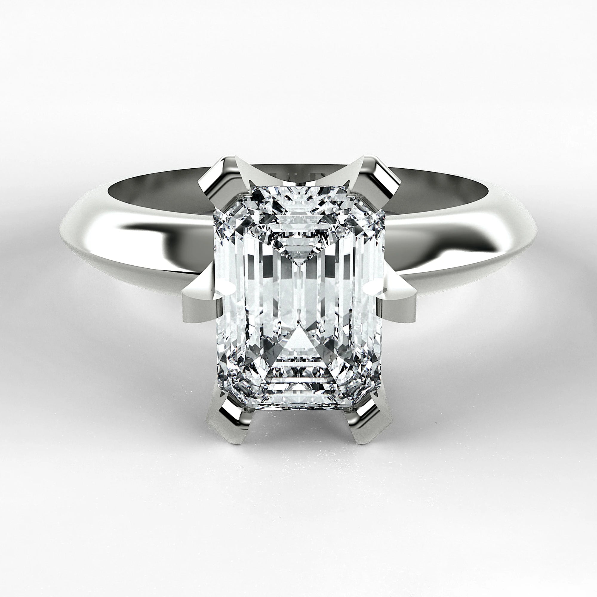 Anillo de Compromiso Magno - Esmeralda en oro blanco - vista 1