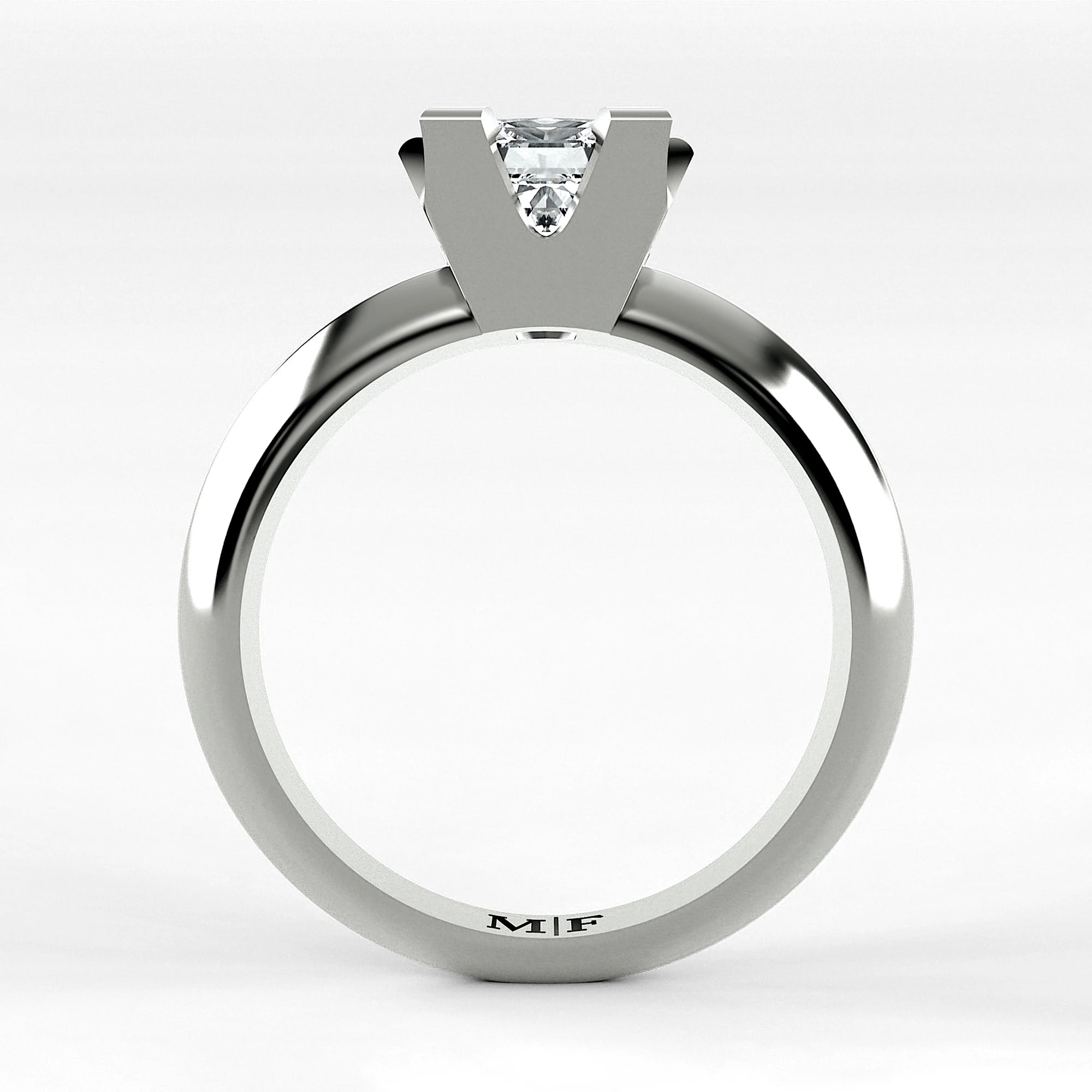 Anillo de Compromiso Magno - Princess en oro blanco - vista 3