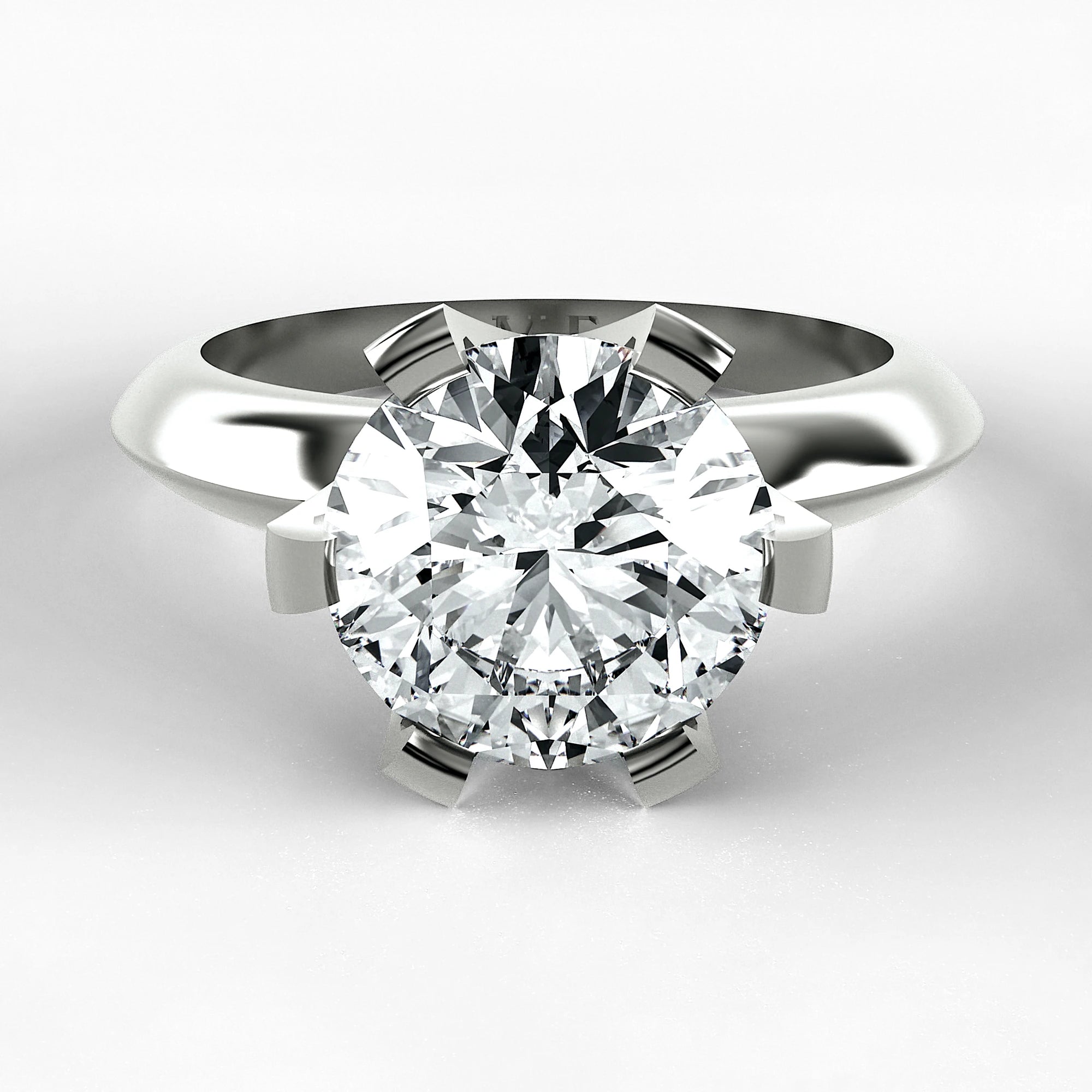 Anillo de Compromiso Magno - Redondo en oro blanco - vista 1