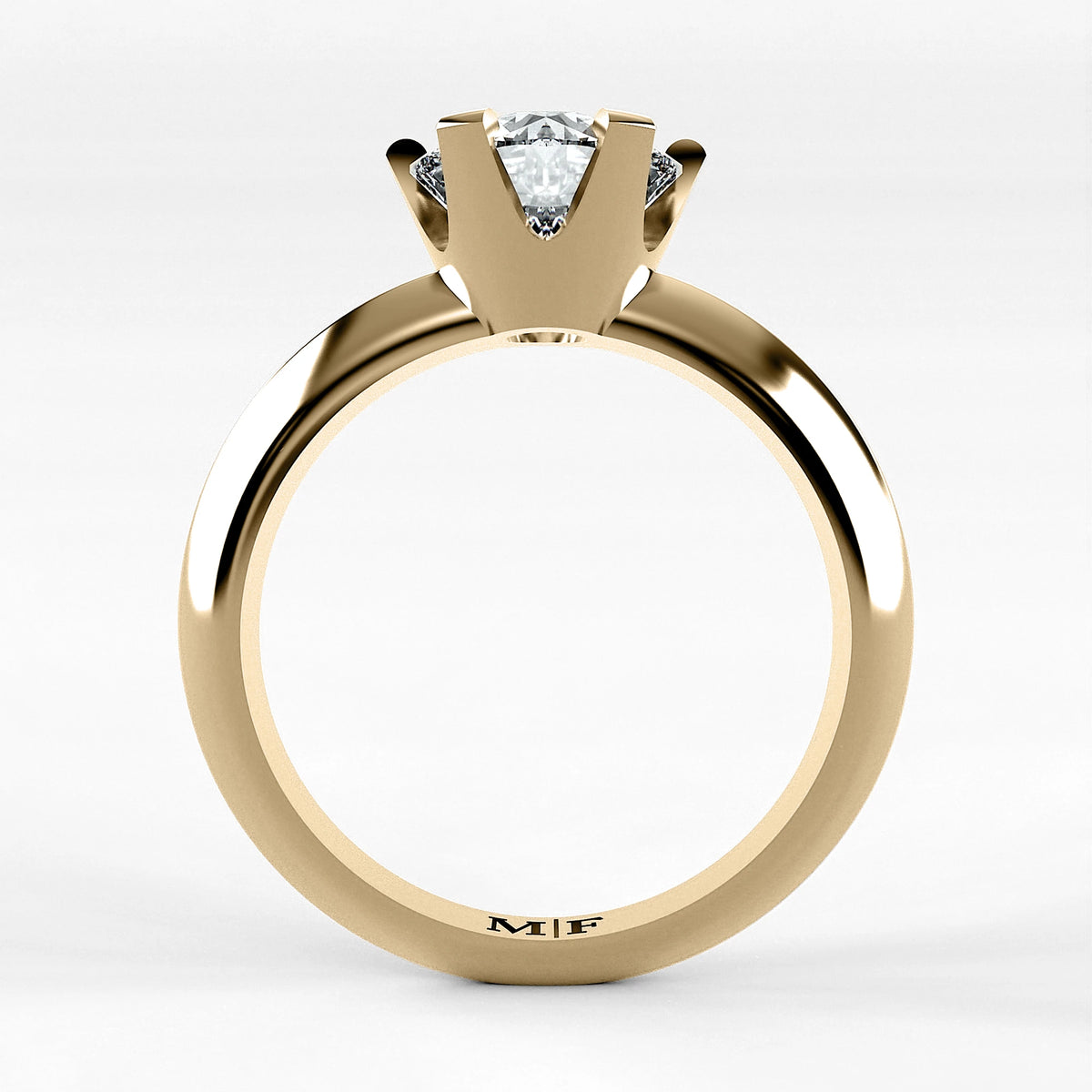 Anillo de Compromiso Magno - Redondo en oro amarillo - vista 3