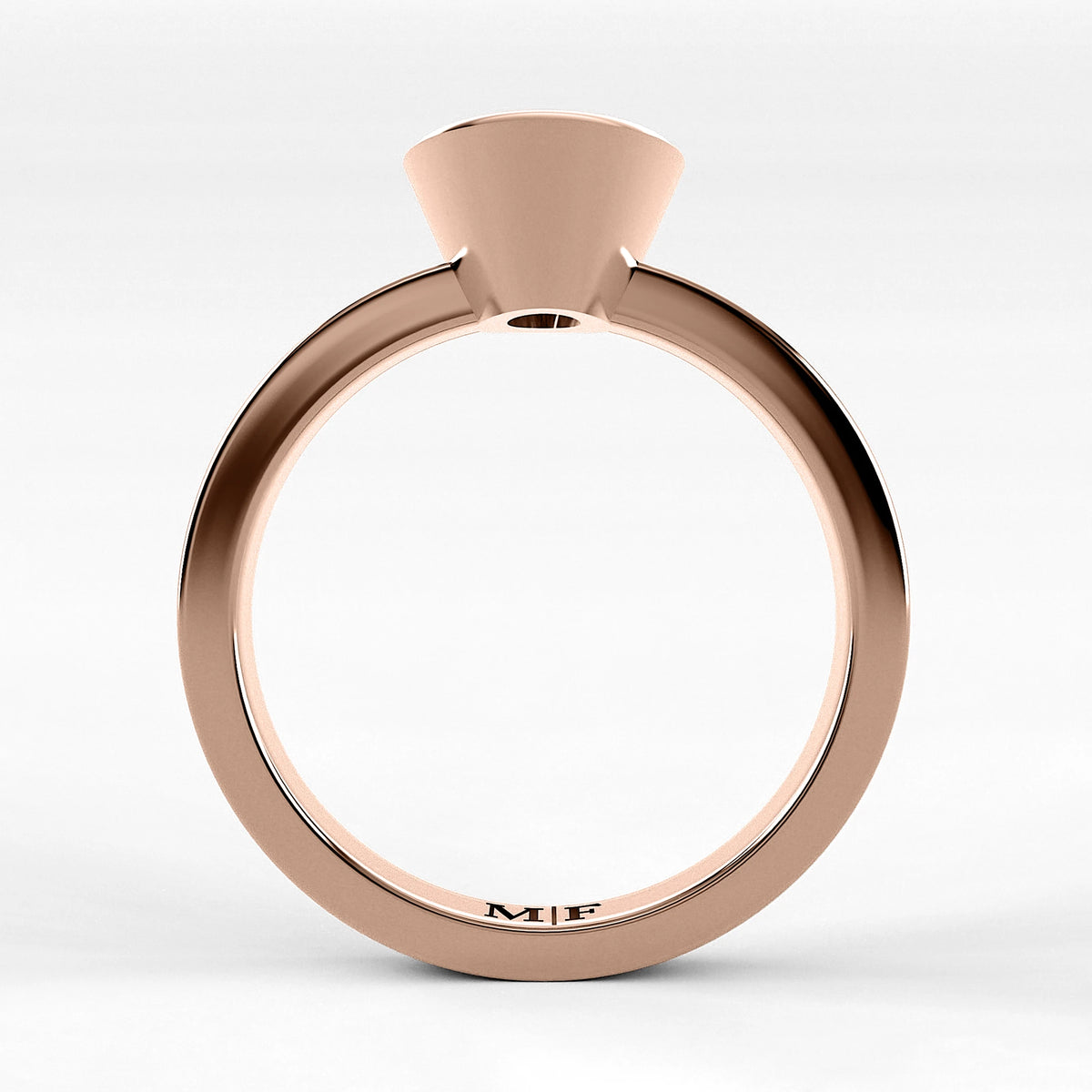 Anillo de Compromiso Eclipse - Oval en oro rosa - vista 3