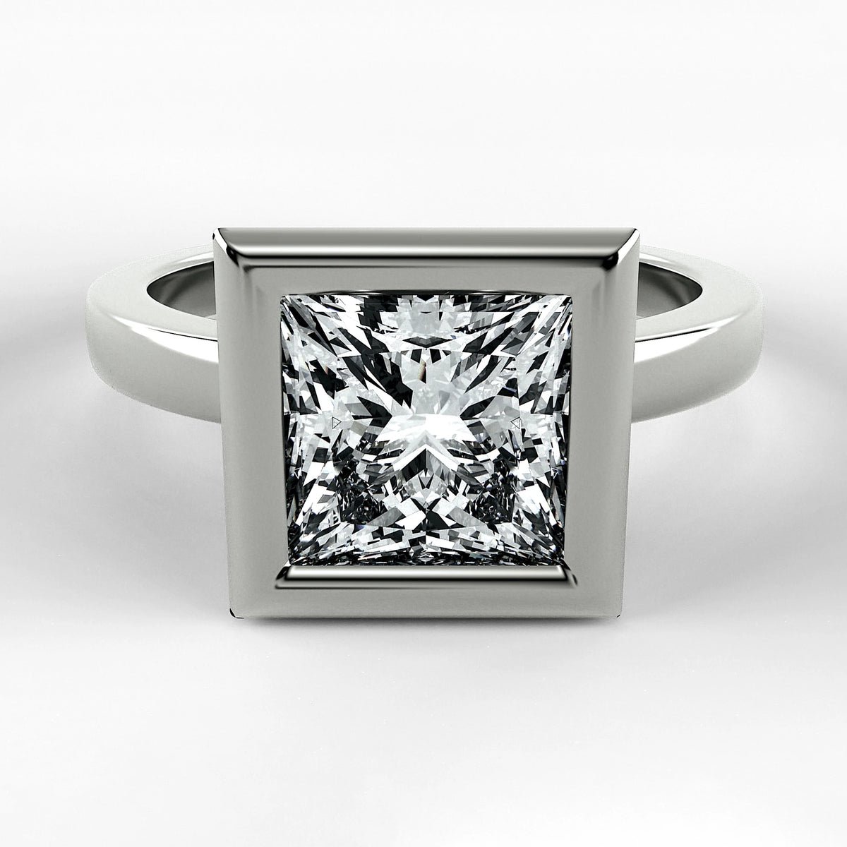 Anillo de Compromiso Eclipse - Princess en oro blanco - vista 1