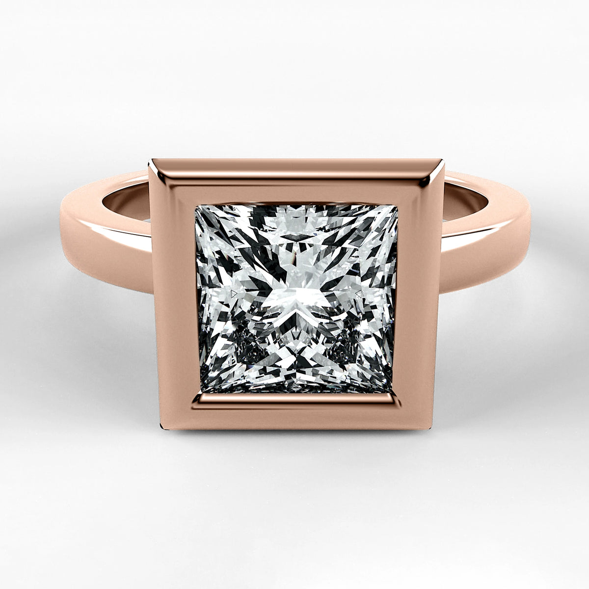 Anillo de Compromiso Eclipse - Princess en oro rosa - vista 1
