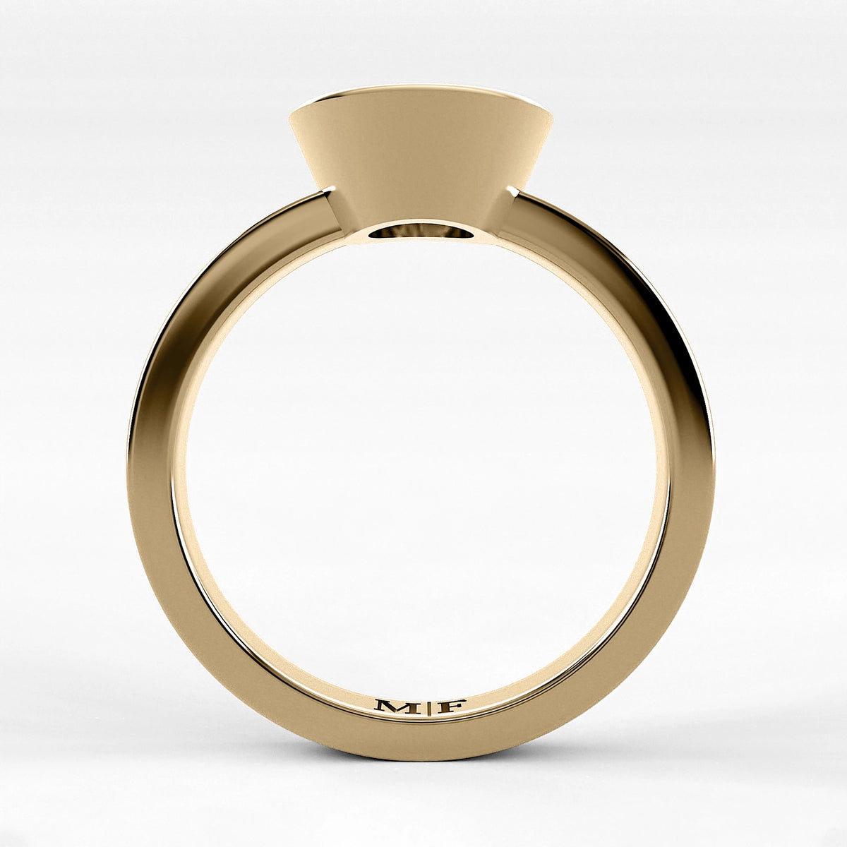 Anillo de Compromiso Eclipse - Redondo en oro amarillo - vista 3