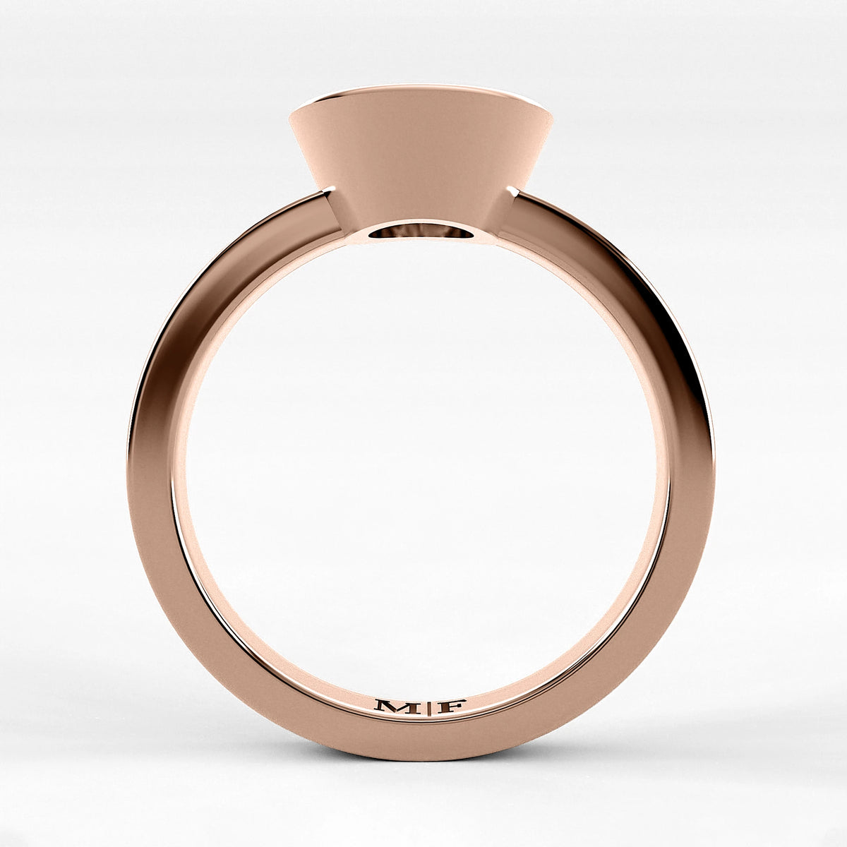 Anillo de Compromiso Eclipse - Redondo en oro rosa - vista 3