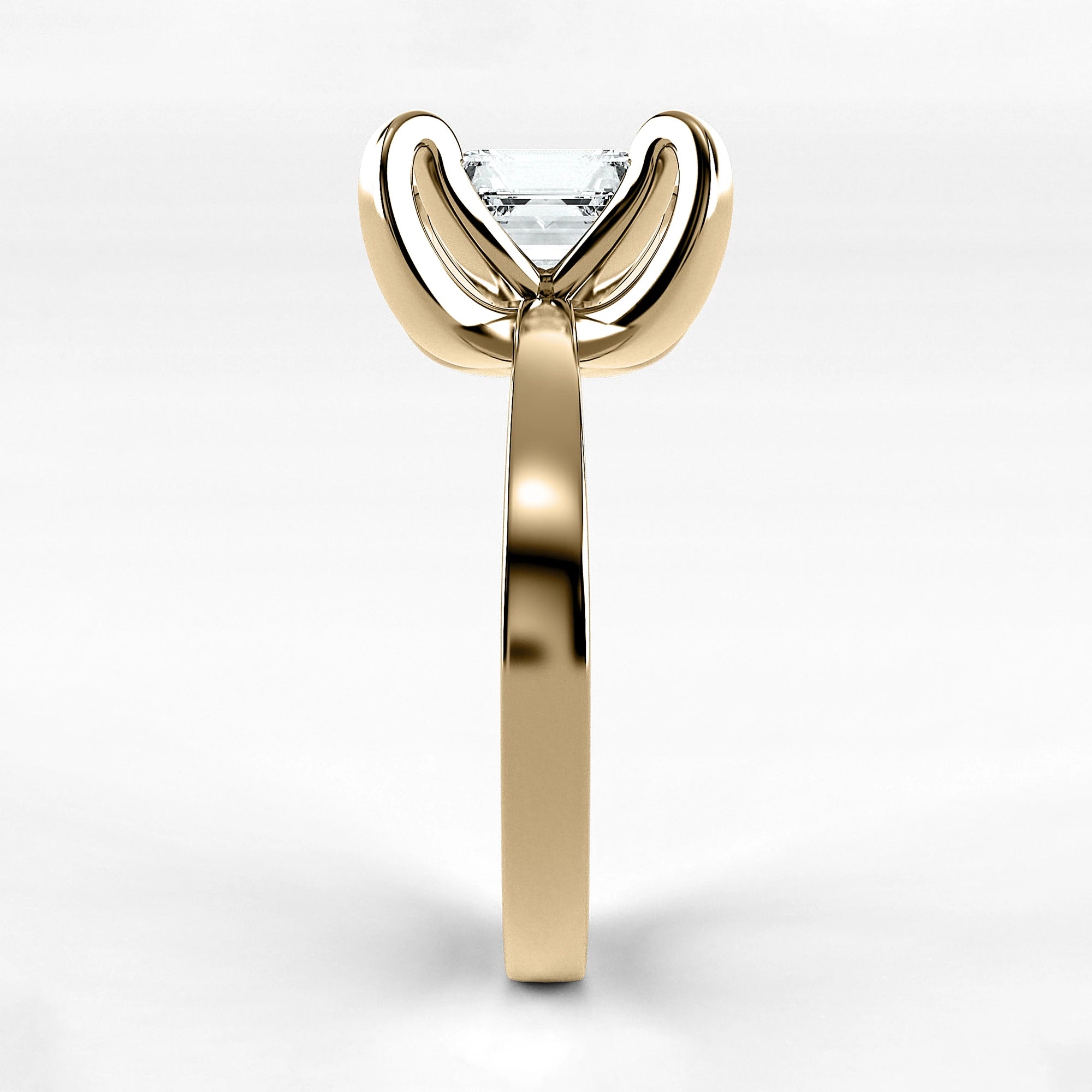 Anillo de Compromiso Amapola - Esmeralda en oro amarillo - vista 2