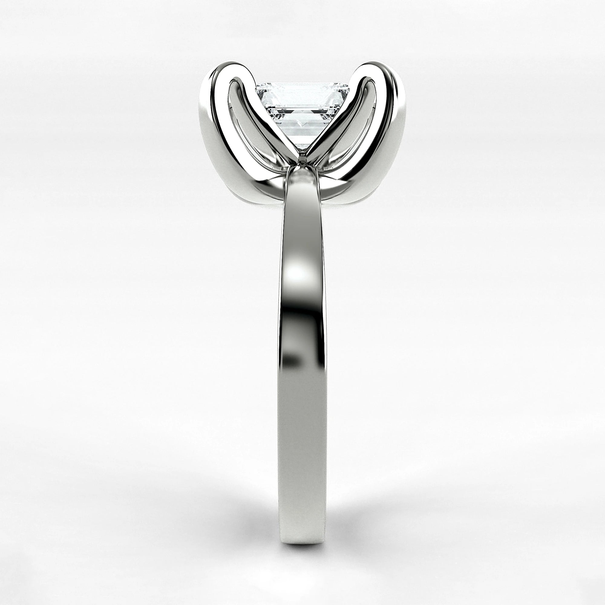 Anillo de Compromiso Amapola - Esmeralda en oro blanco - vista 2