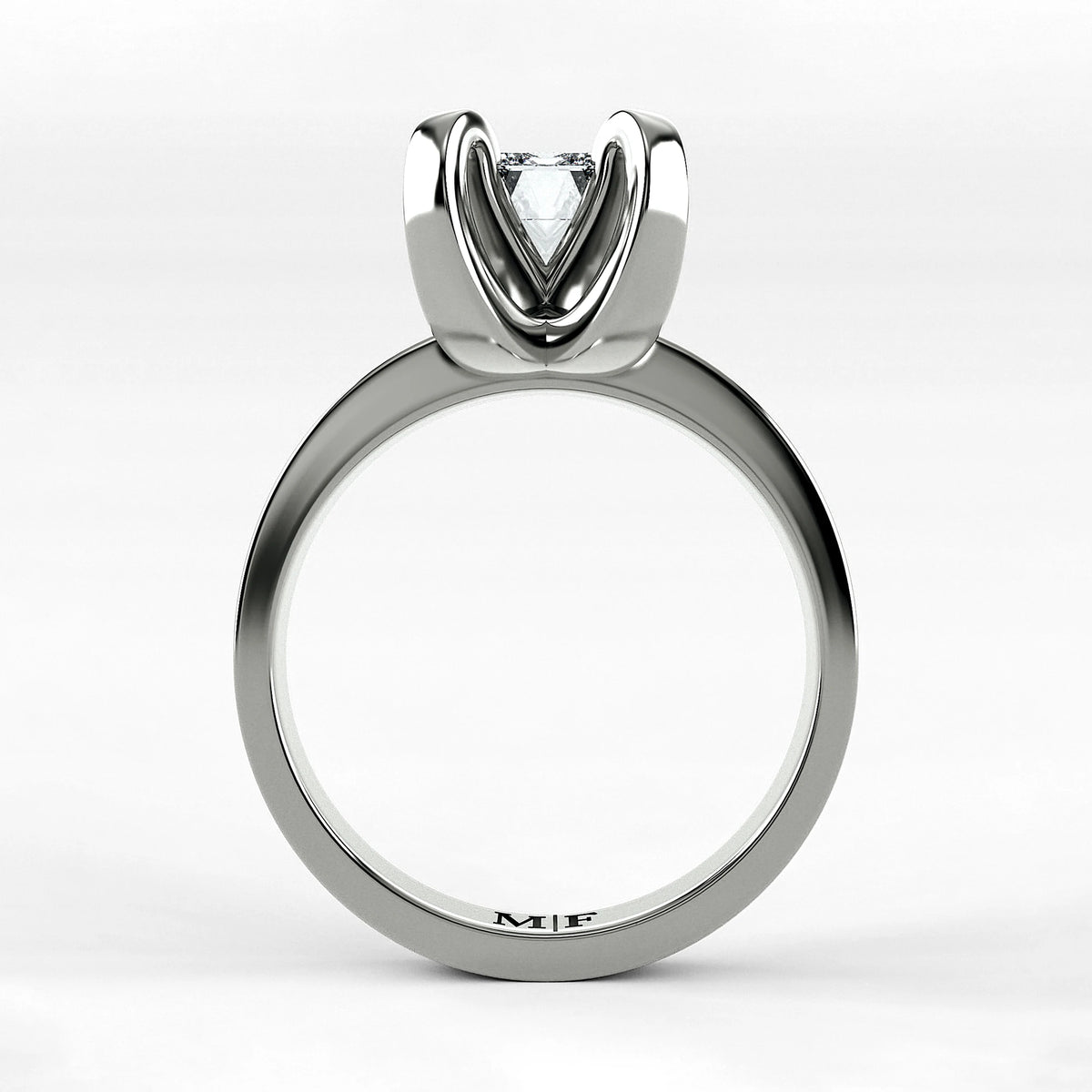 Anillo de Compromiso Amapola - Esmeralda en oro blanco - vista 3