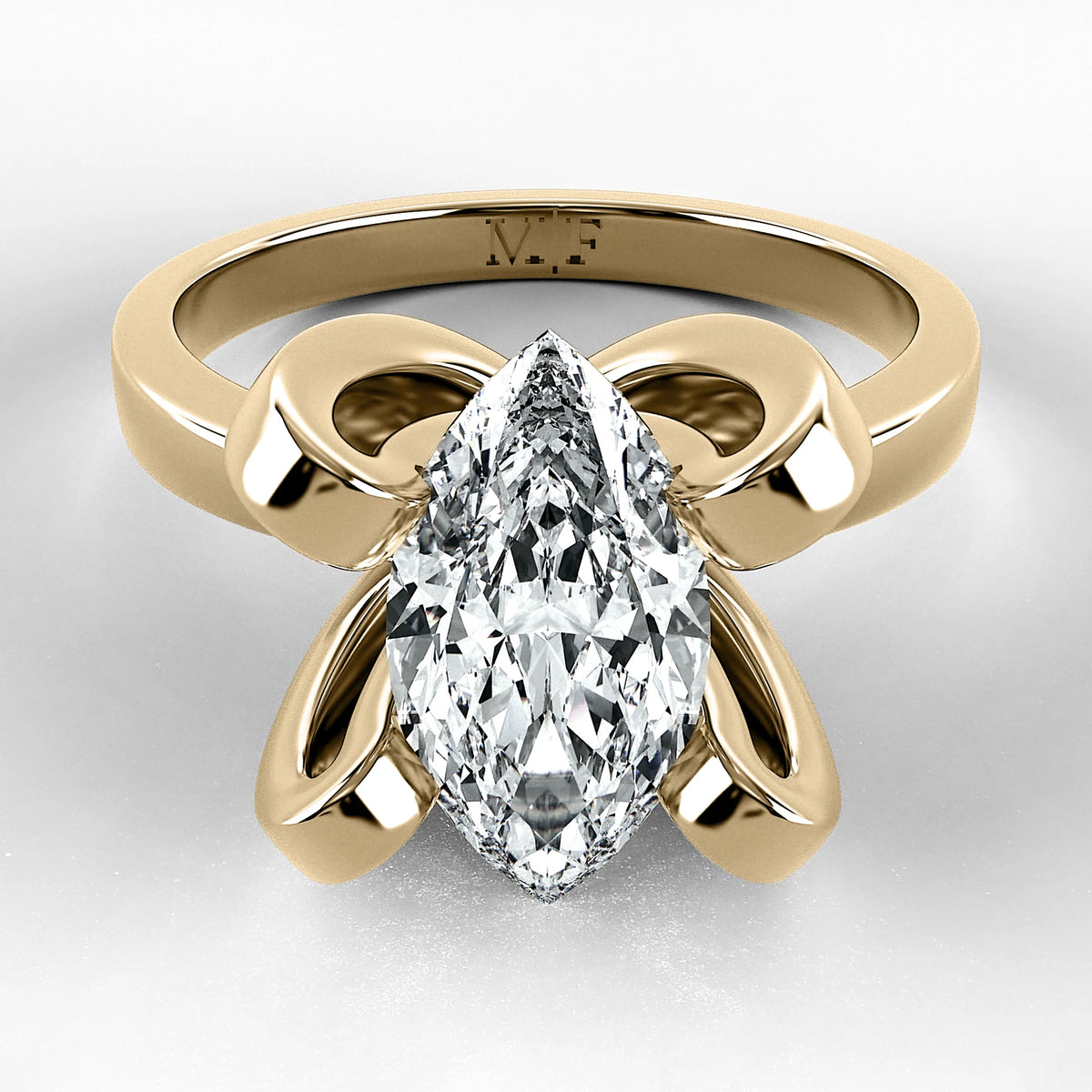 Anillo de Compromiso Amapola - Marquesa en oro amarillo - vista 1