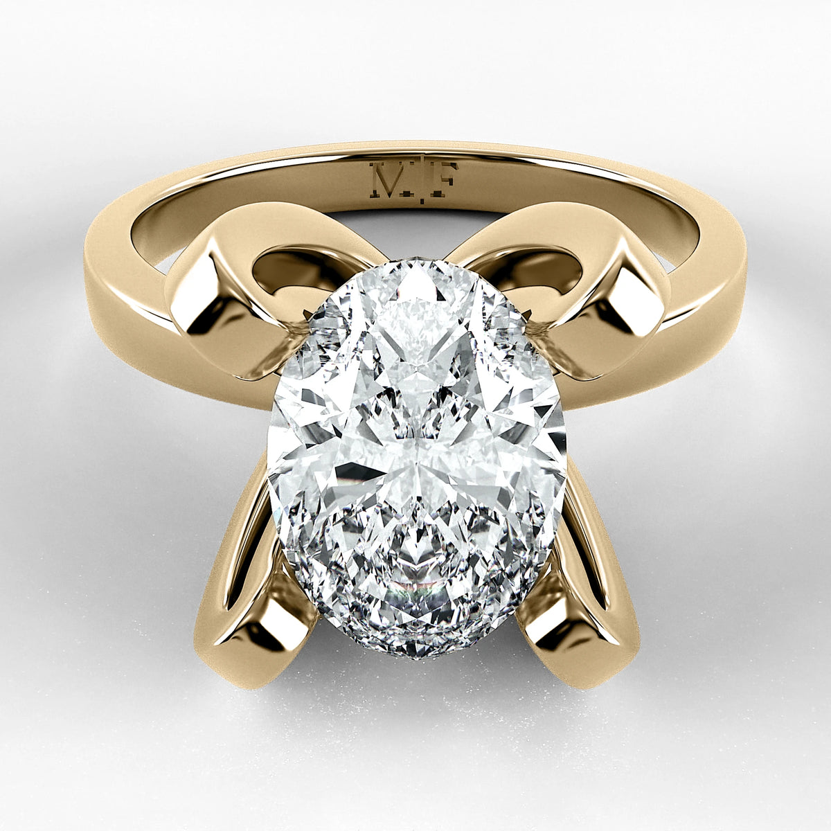 Anillo de Compromiso Amapola - Oval en oro amarillo - vista 1