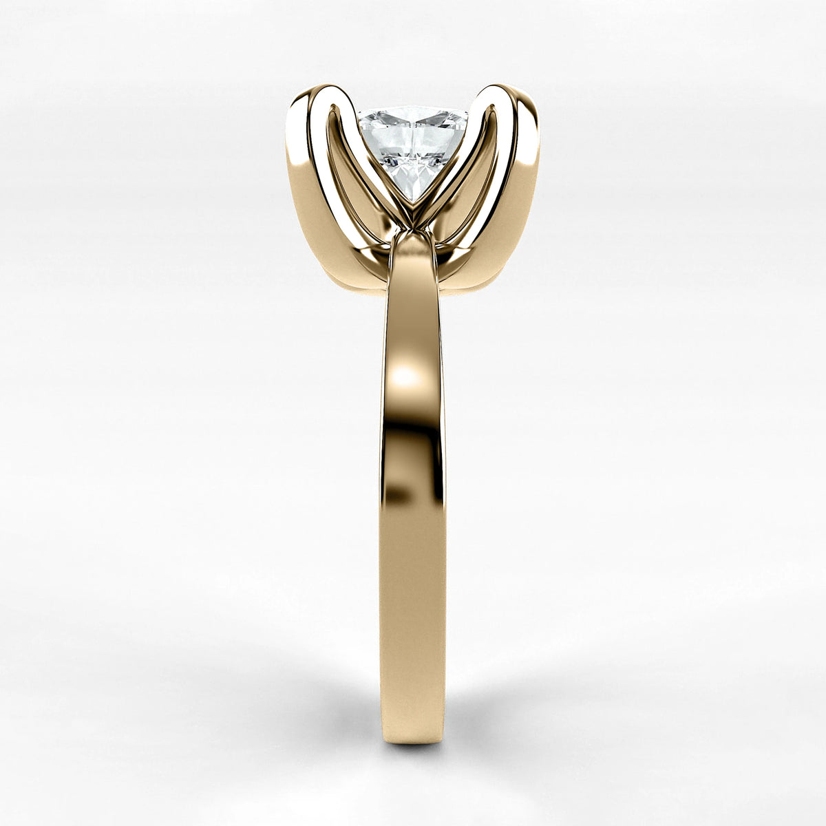 Anillo de Compromiso Amapola - Oval en oro amarillo - vista 2