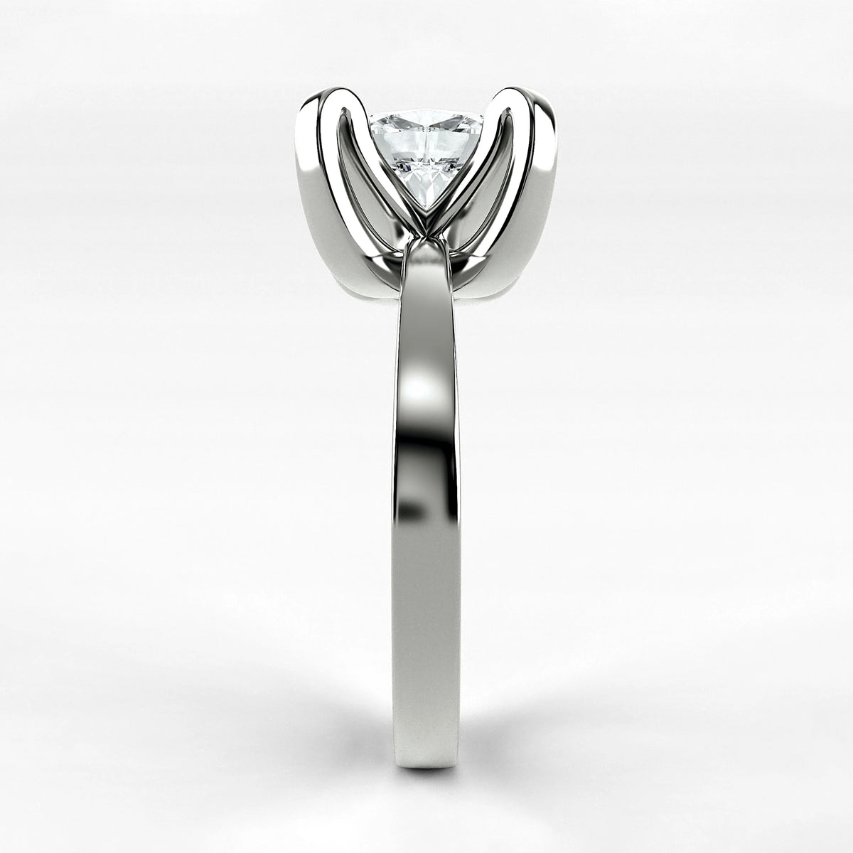 Anillo de Compromiso Amapola - Oval en oro blanco - vista 2
