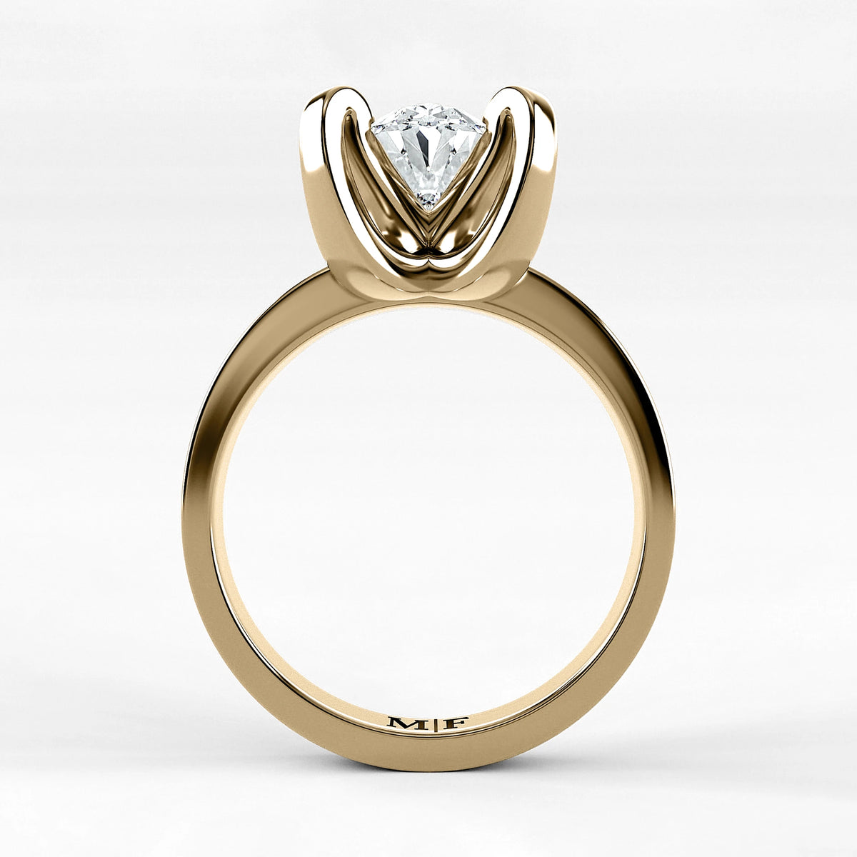 Anillo de Compromiso Amapola - Oval en oro amarillo - vista 3