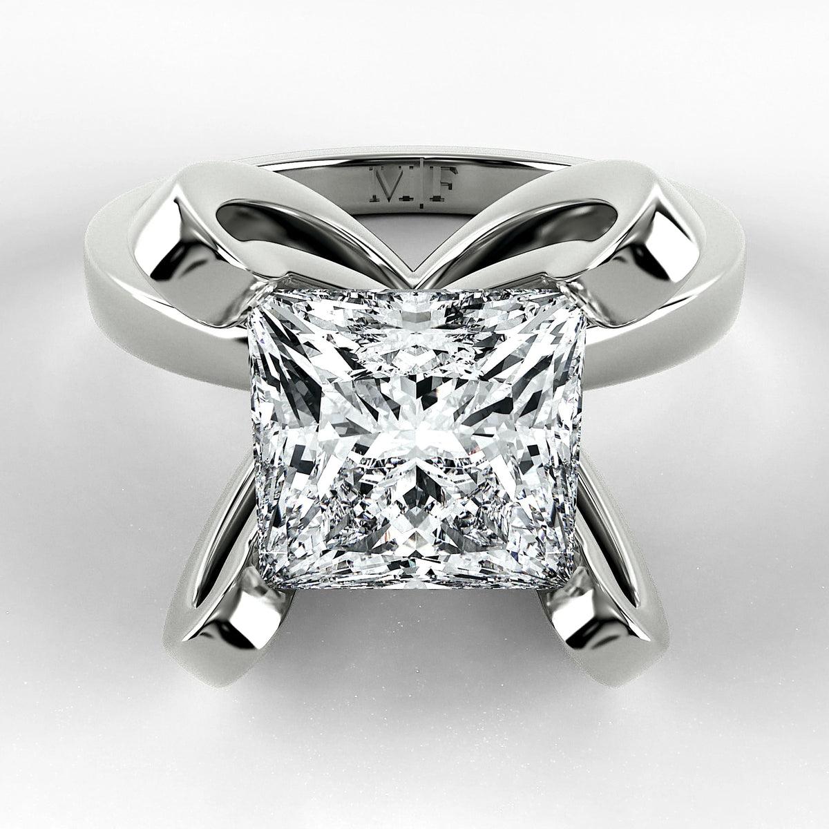Anillo de Compromiso Amapola - Princess en oro blanco - vista 1