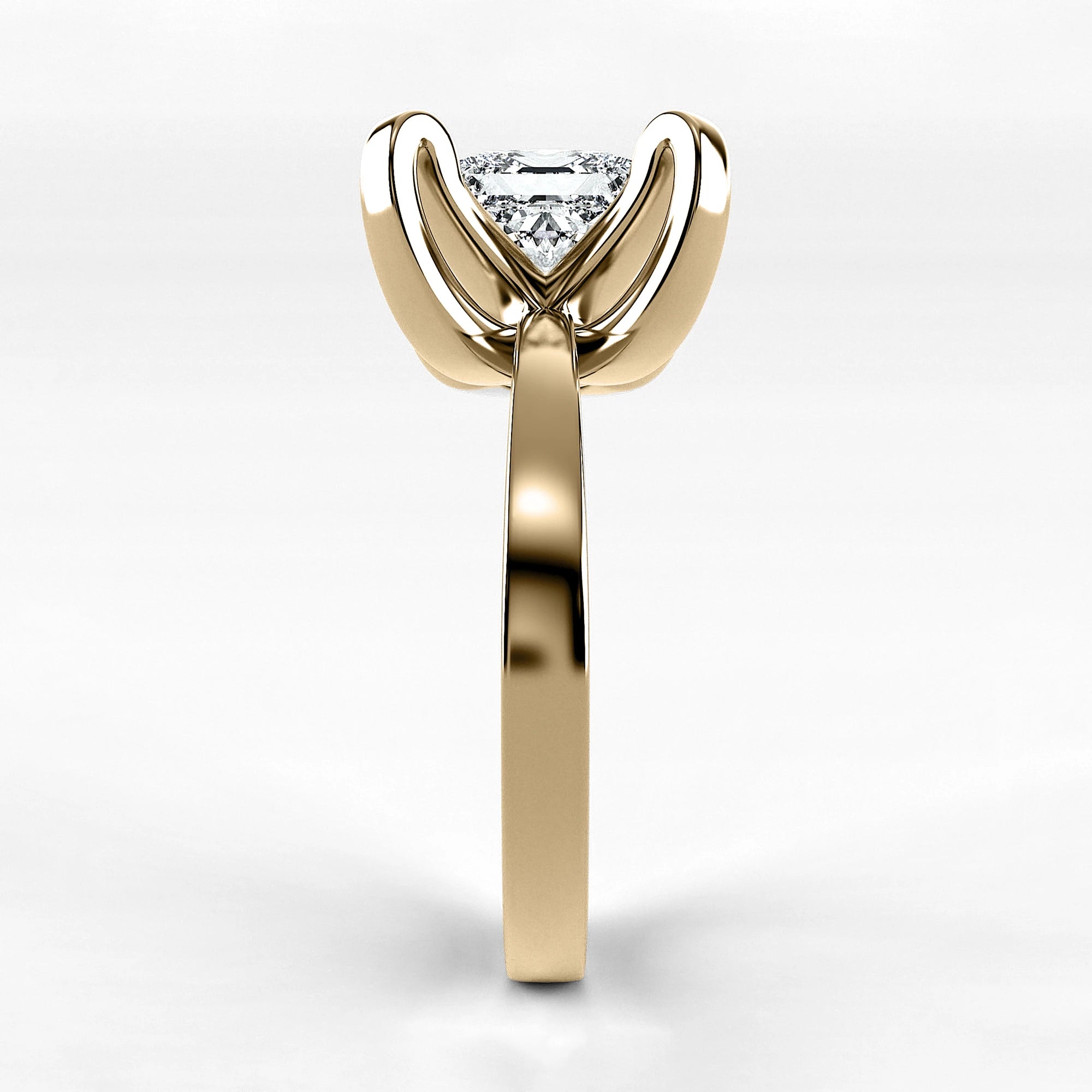 Anillo de Compromiso Amapola - Princess en oro amarillo - vista 2