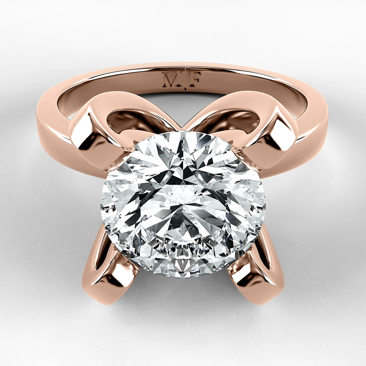 Anillo de Compromiso Amapola - Redondo en oro rosa - vista 1