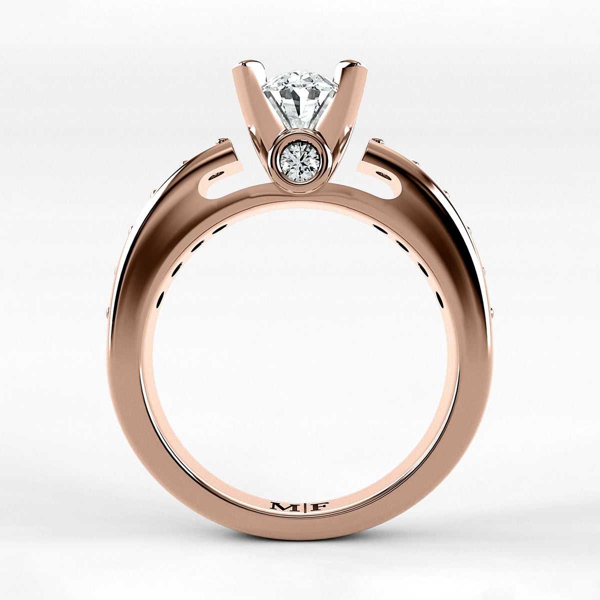 Anillo de Compromiso Riviere - Oval en oro rosa - vista 3