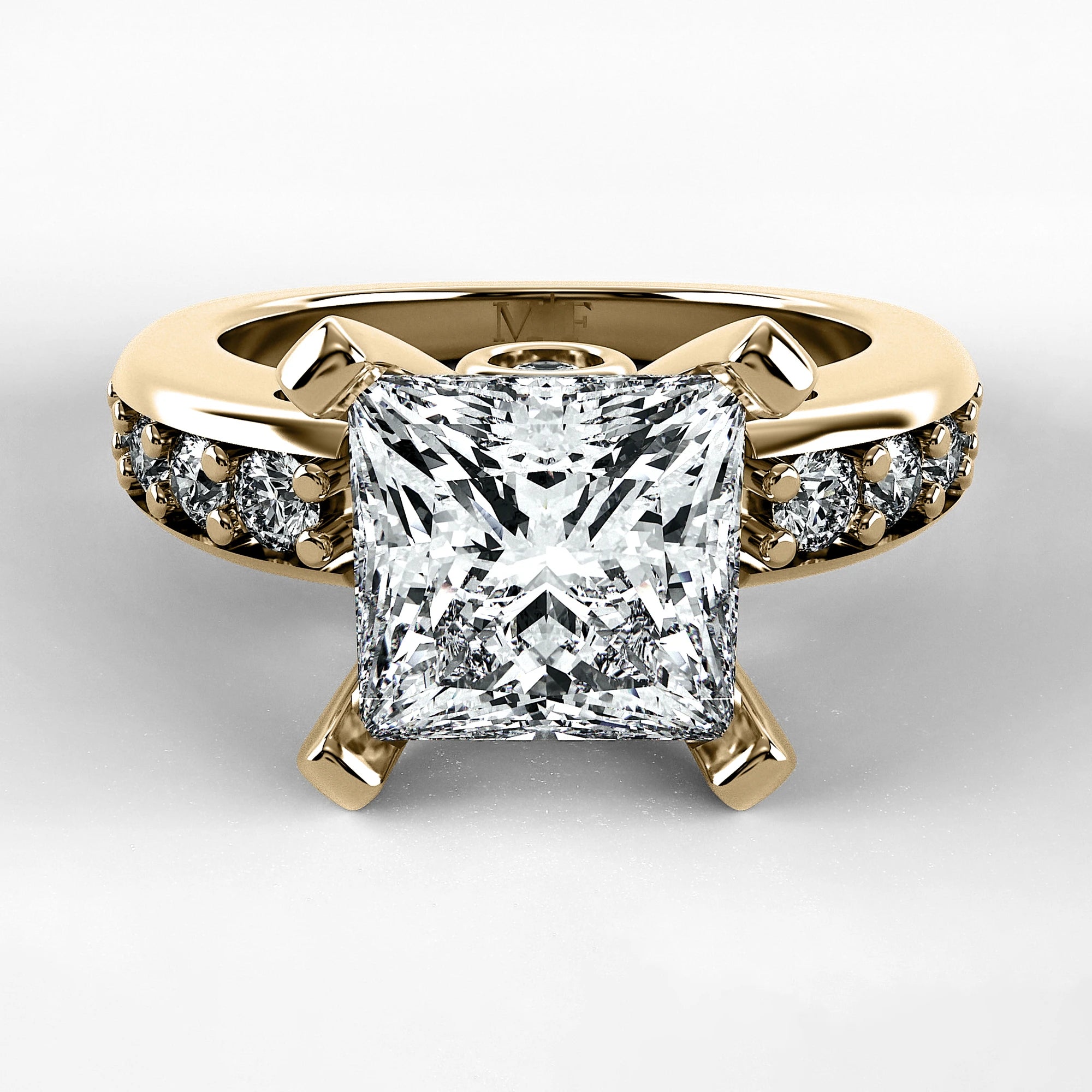 Anillo de Compromiso Riviere - Princess en oro amarillo - vista 1