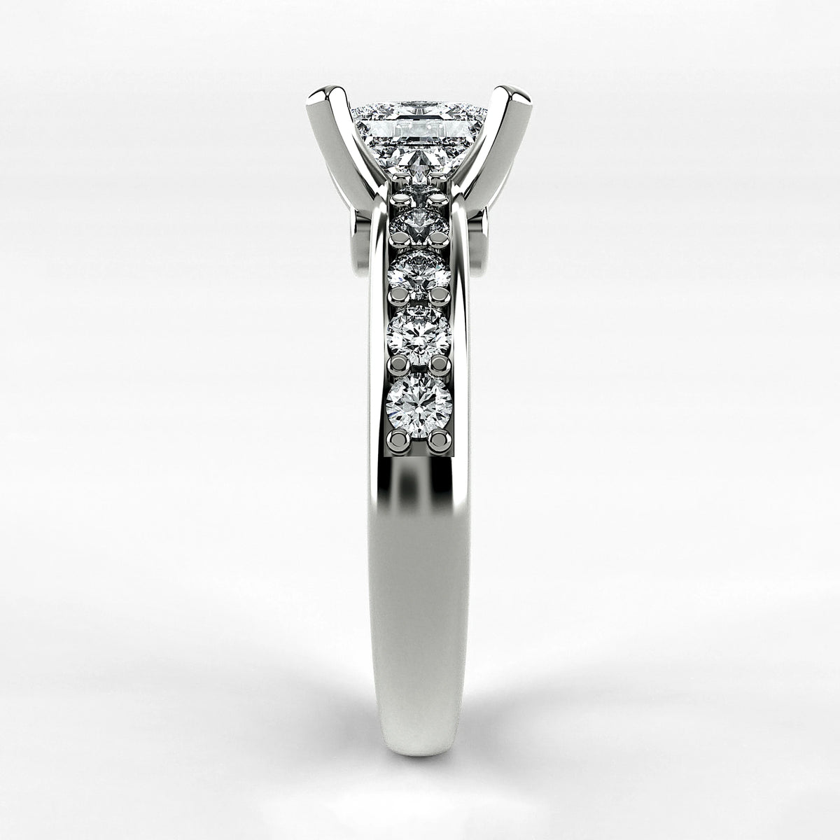 Anillo de Compromiso Riviere - Princess en oro blanco - vista 2