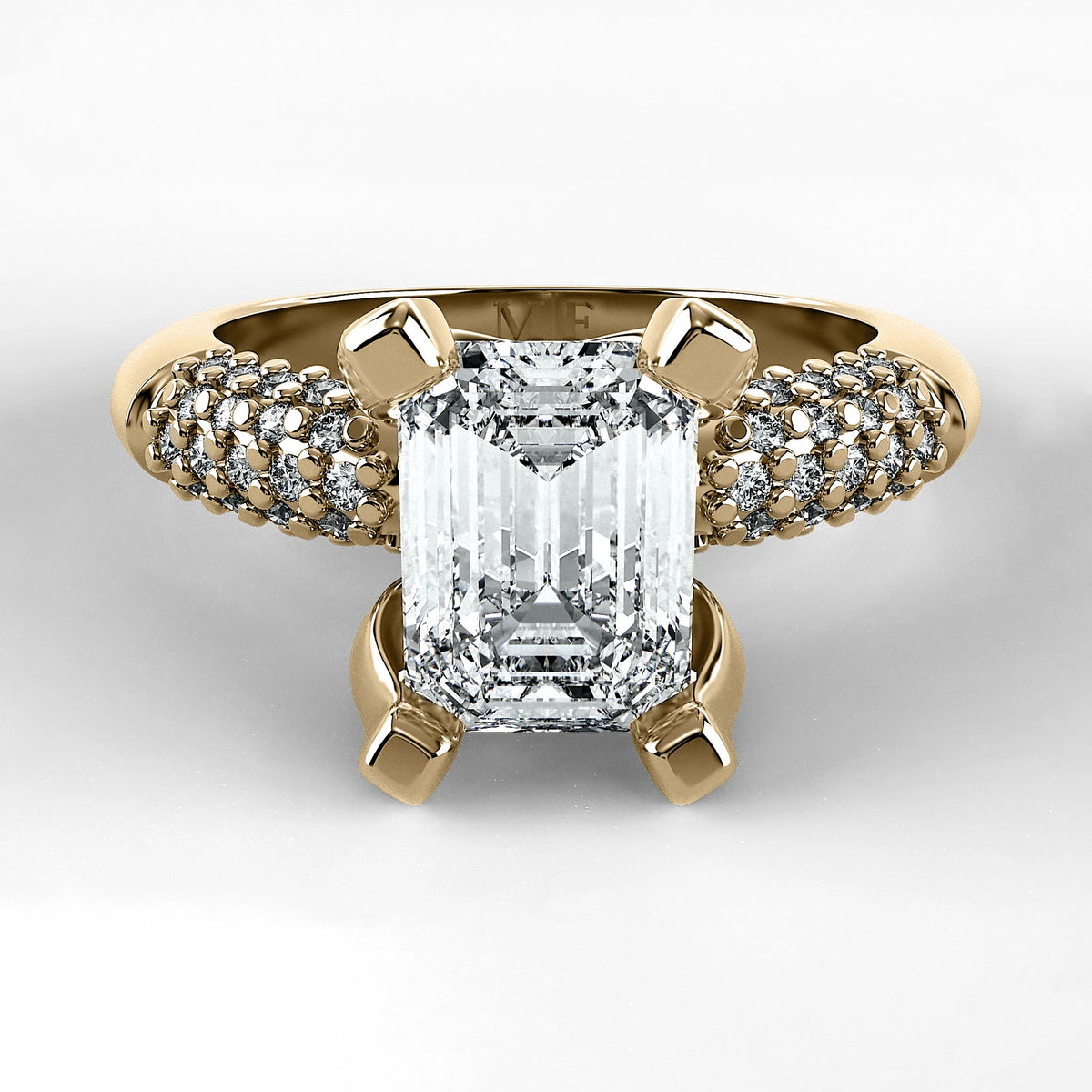 Anillo de Compromiso Lumière - Esmeralda en oro amarillo - vista 1