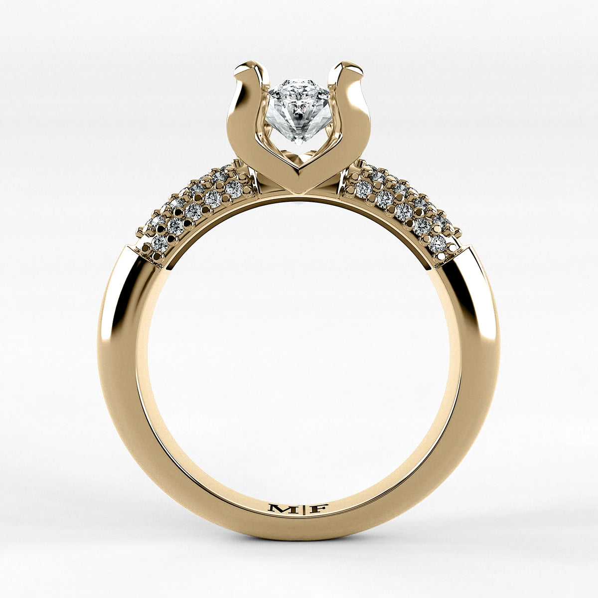 Anillo de Compromiso Lumière - Marquesa en oro amarillo - vista 3
