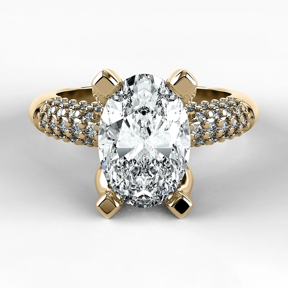 Anillo de Compromiso Lumière - Oval en oro amarillo - vista 1