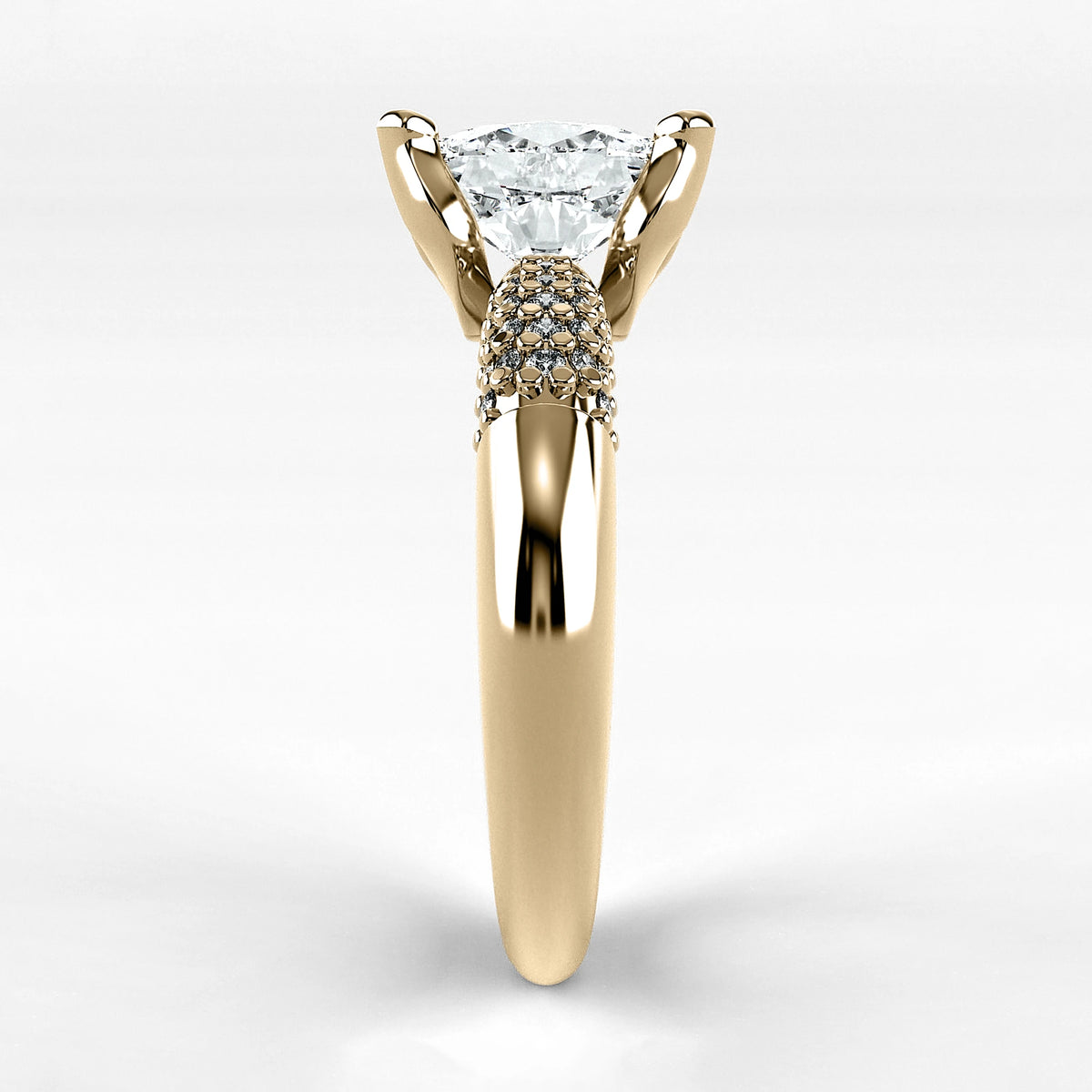 Anillo de Compromiso Lumière - Oval en oro amarillo - vista 2