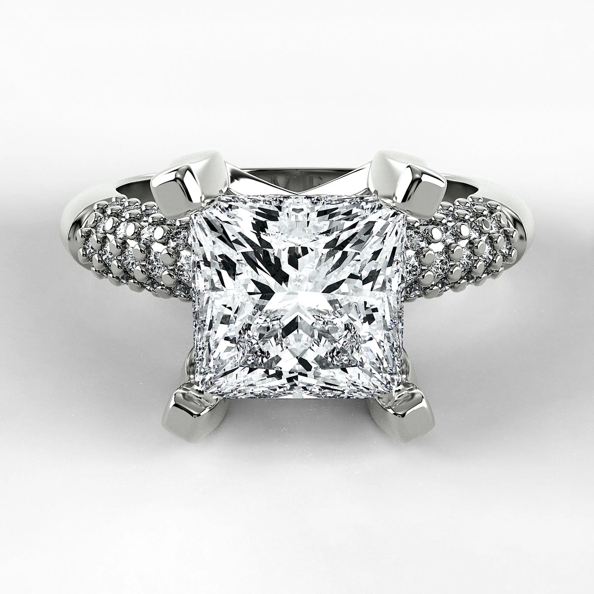 Anillo de Compromiso Lumière - Princess en oro blanco - vista 1
