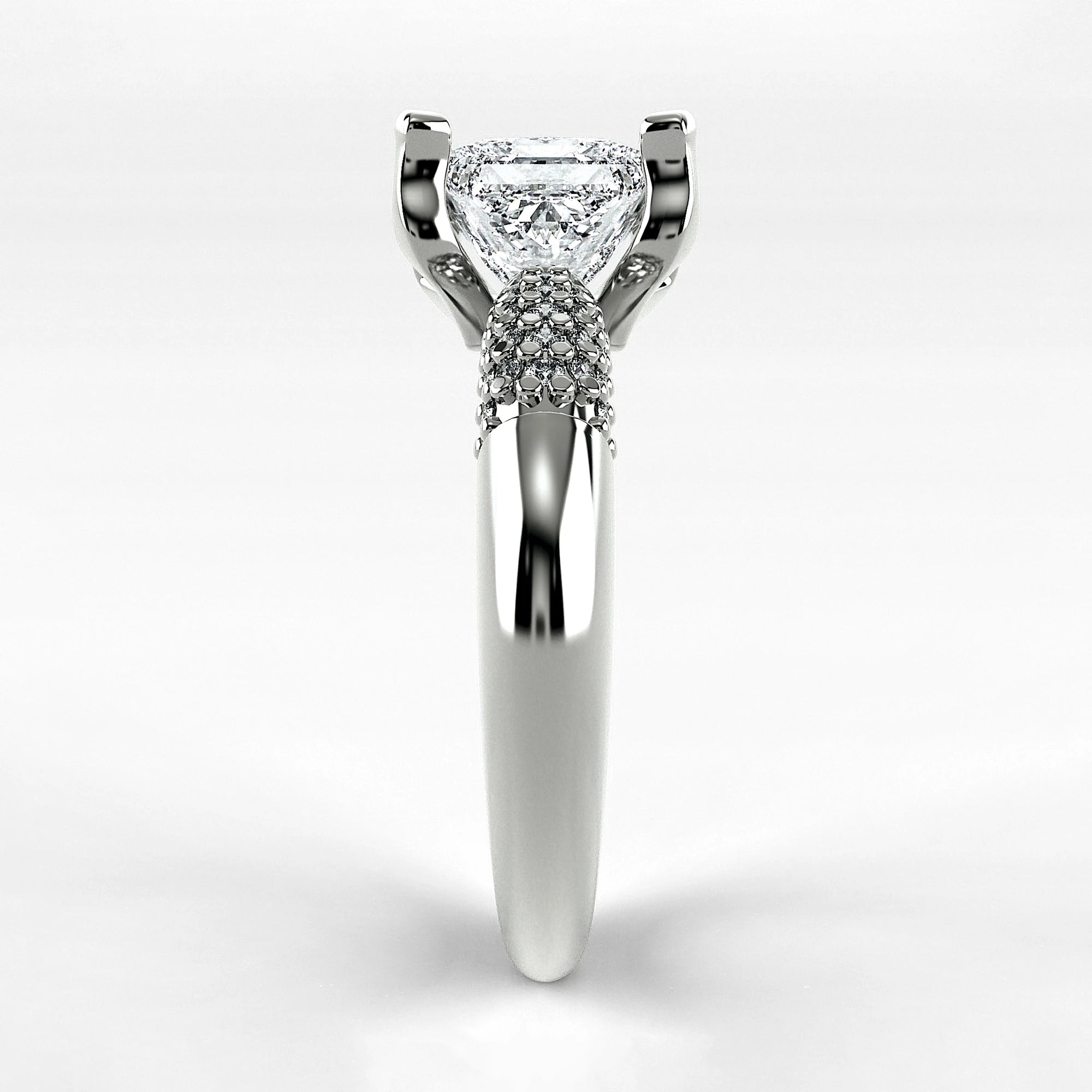 Anillo de Compromiso Lumière - Princess en oro blanco - vista 2