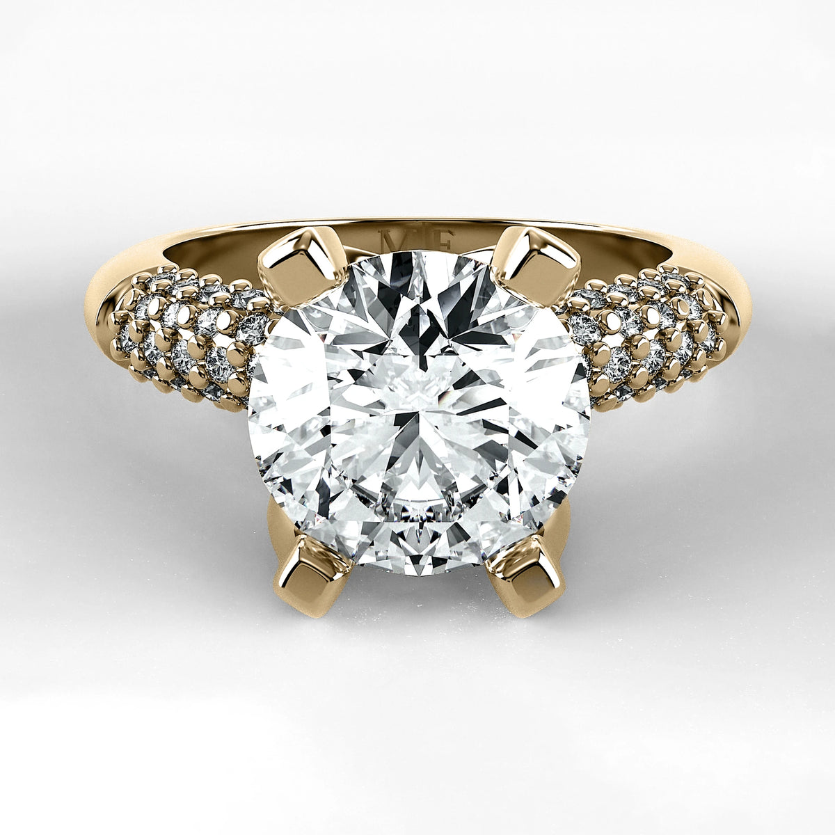 Anillo de Compromiso Lumière - Redondo en oro amarillo - vista 1