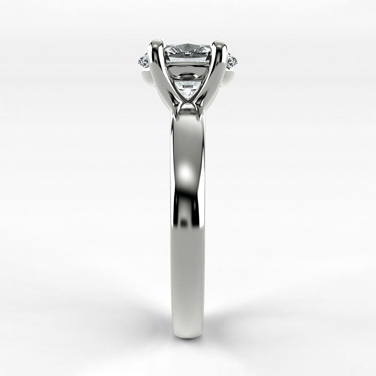 Anillo de Compromiso Verona - Oval en oro blanco - vista 2
