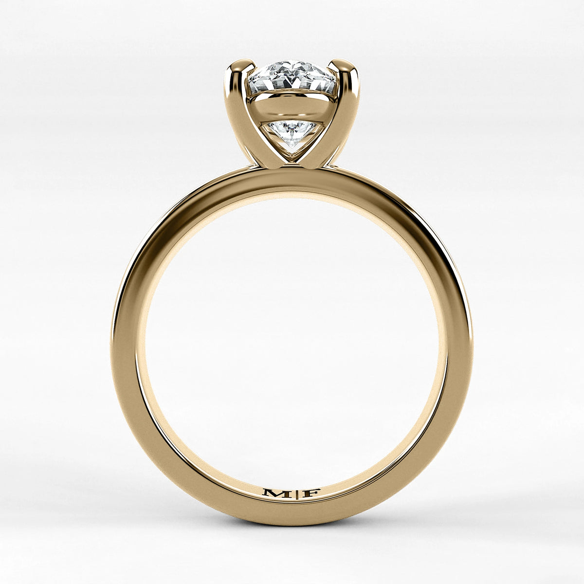 Anillo de Compromiso Verona - Oval en oro amarillo - vista 3