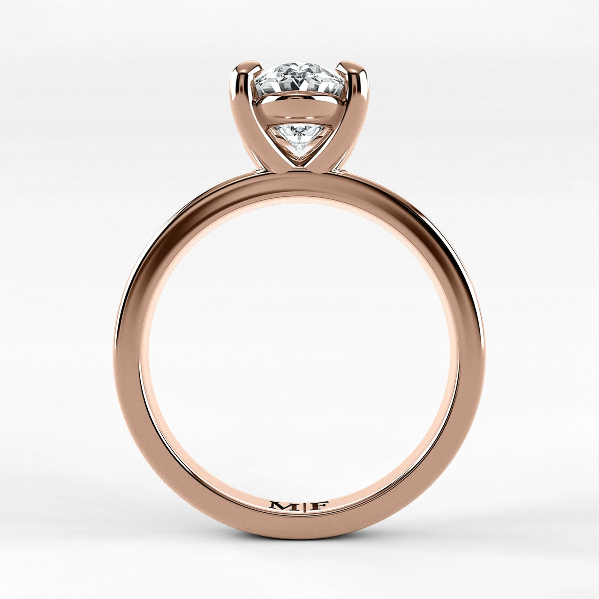 Anillo de Compromiso Verona - Oval en oro rosa - vista 3