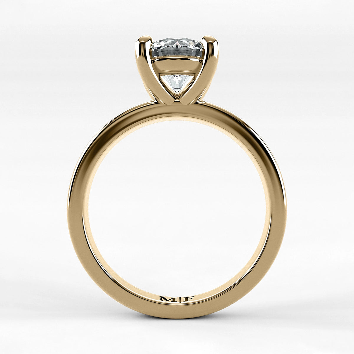 Anillo de Compromiso Verona - Redondo en oro amarillo - vista 3
