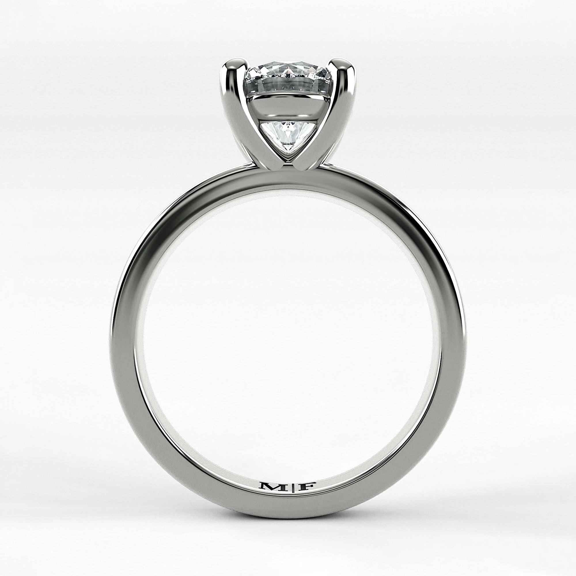 Anillo de Compromiso Verona - Redondo en oro blanco - vista 3