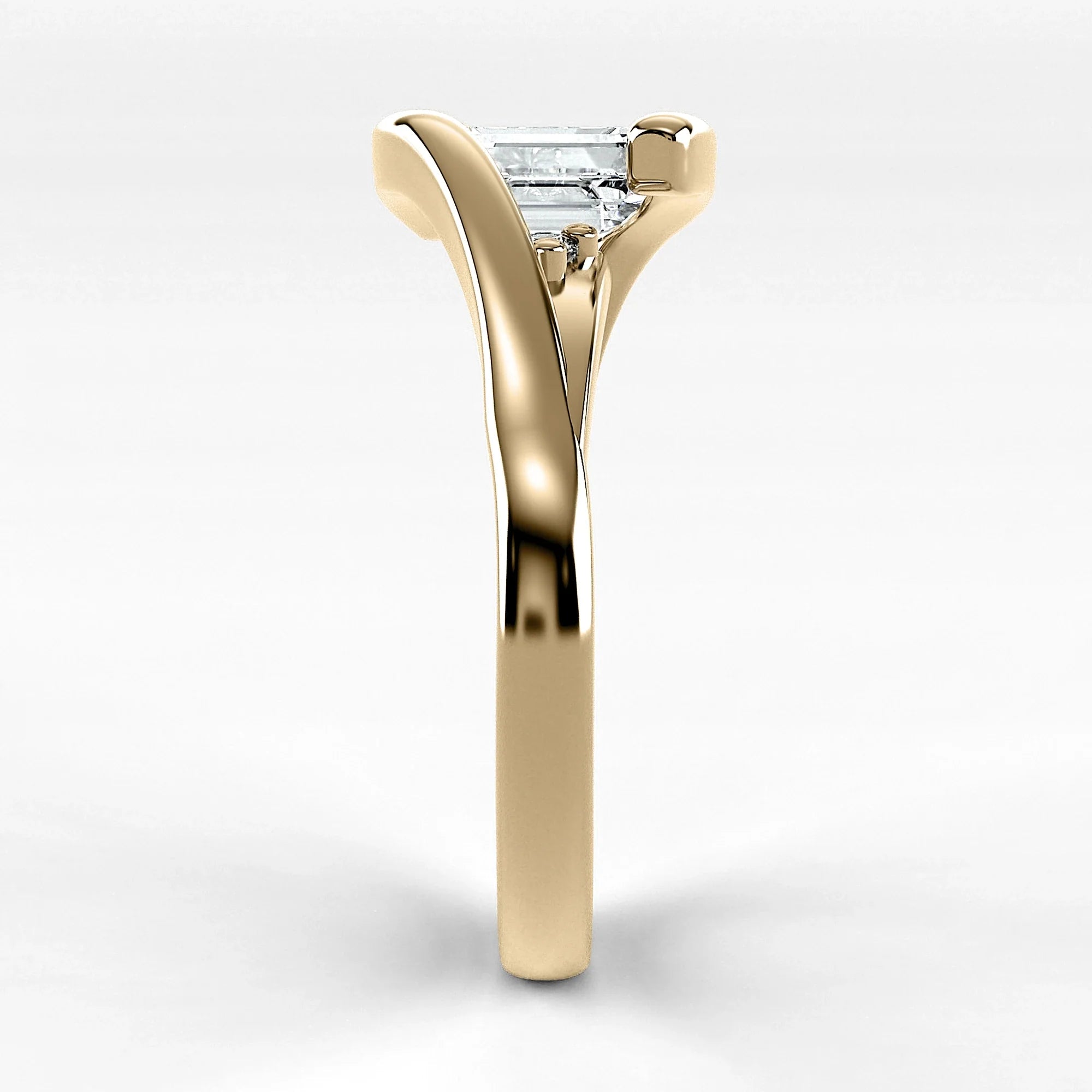 Anillo de Compromiso Giro - Esmeralda en oro amarillo - vista 2