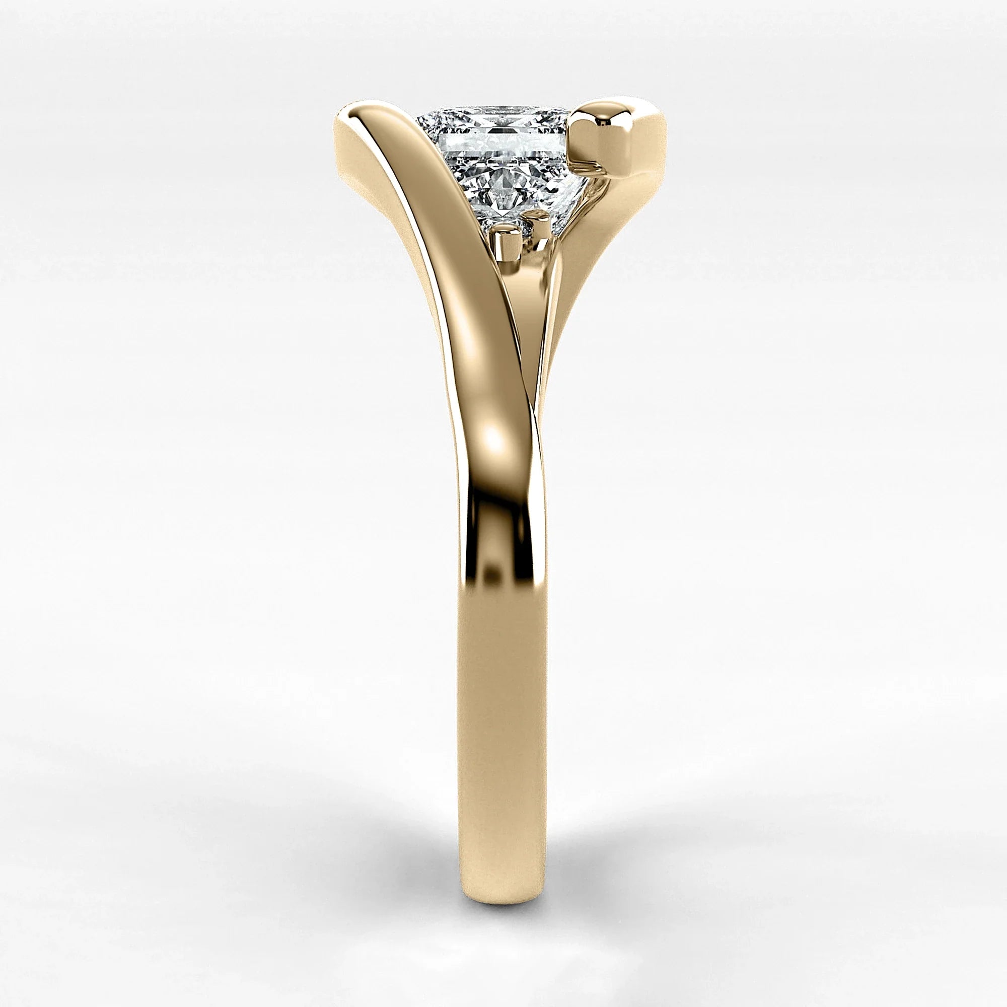 Anillo de Compromiso Giro - Princess en oro amarillo - vista 2