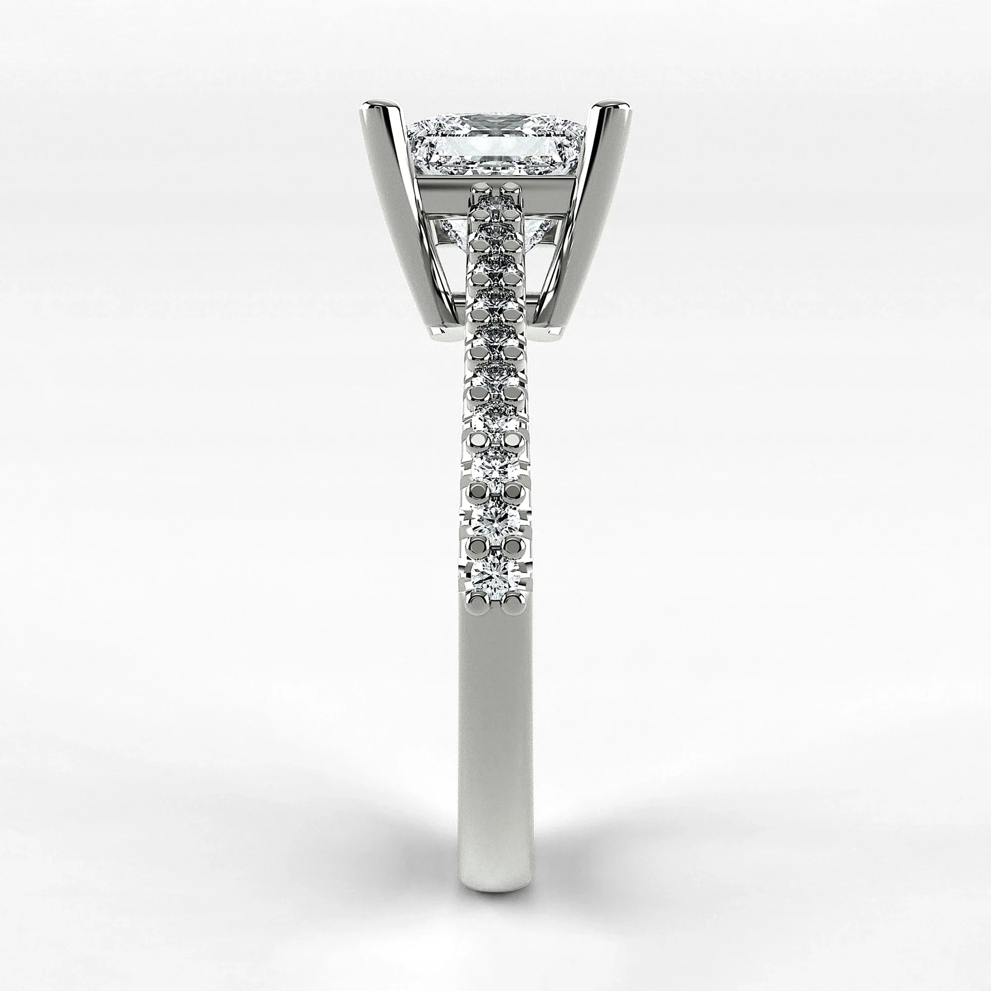 Anillo de Compromiso Destello - Princess en oro blanco - vista 2
