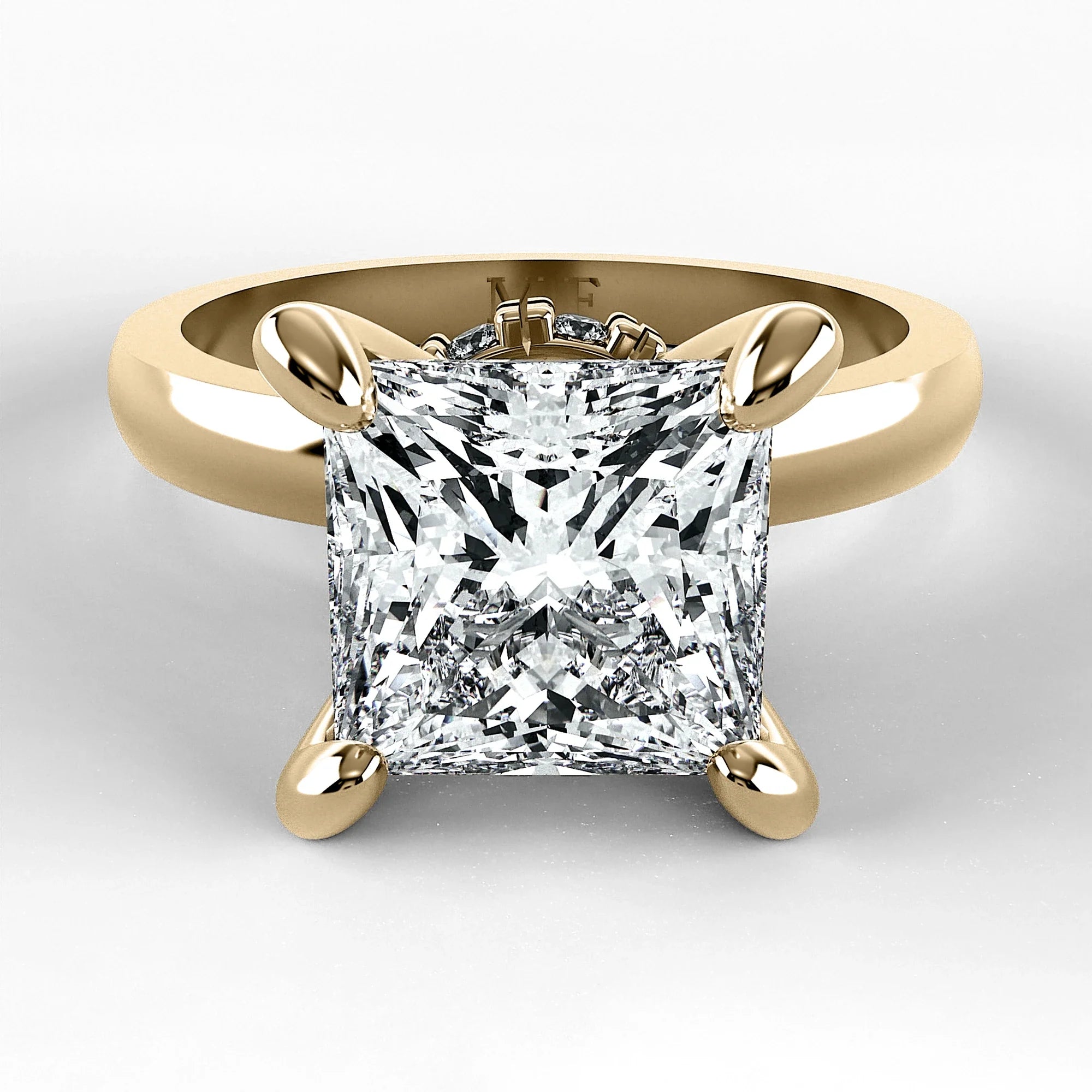 Anillo de Compromiso Radiante - Princess en oro amarillo - vista 1