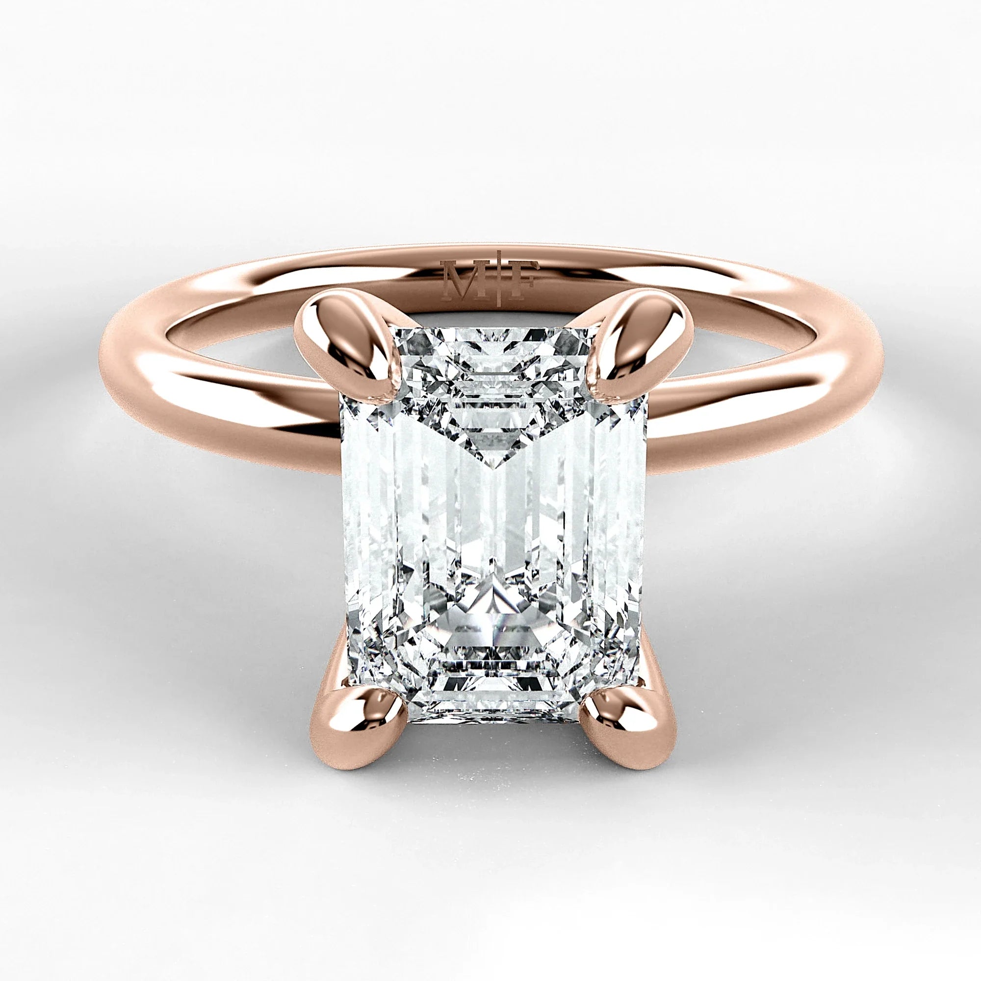 Anillo de Compromiso Esencia - Esmeralda en oro rosa - vista 1