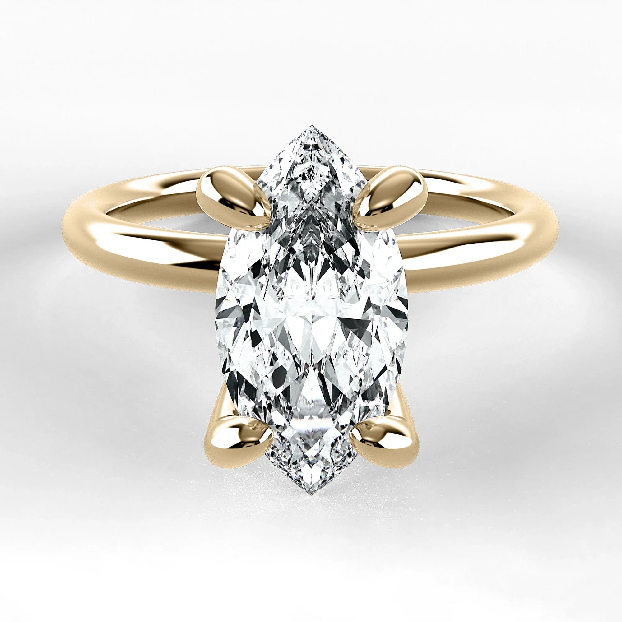 Anillo de Compromiso Esencia - Marquesa en oro amarillo - vista 1