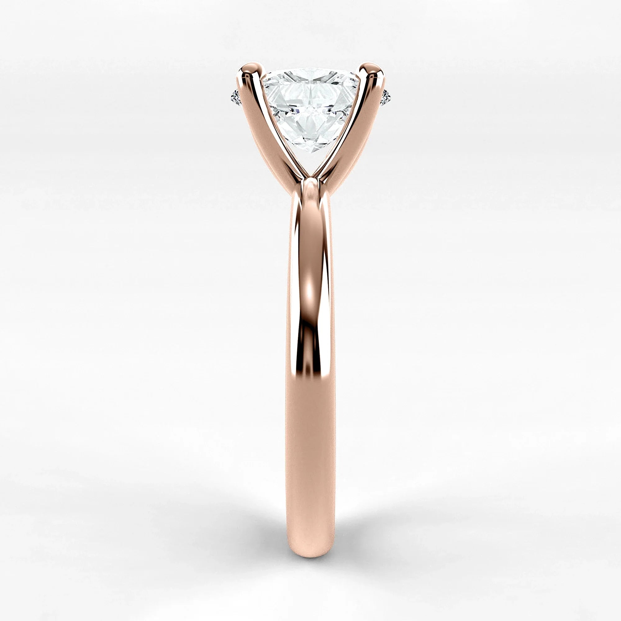 Anillo de Compromiso Esencia - Oval en oro rosa - vista 2